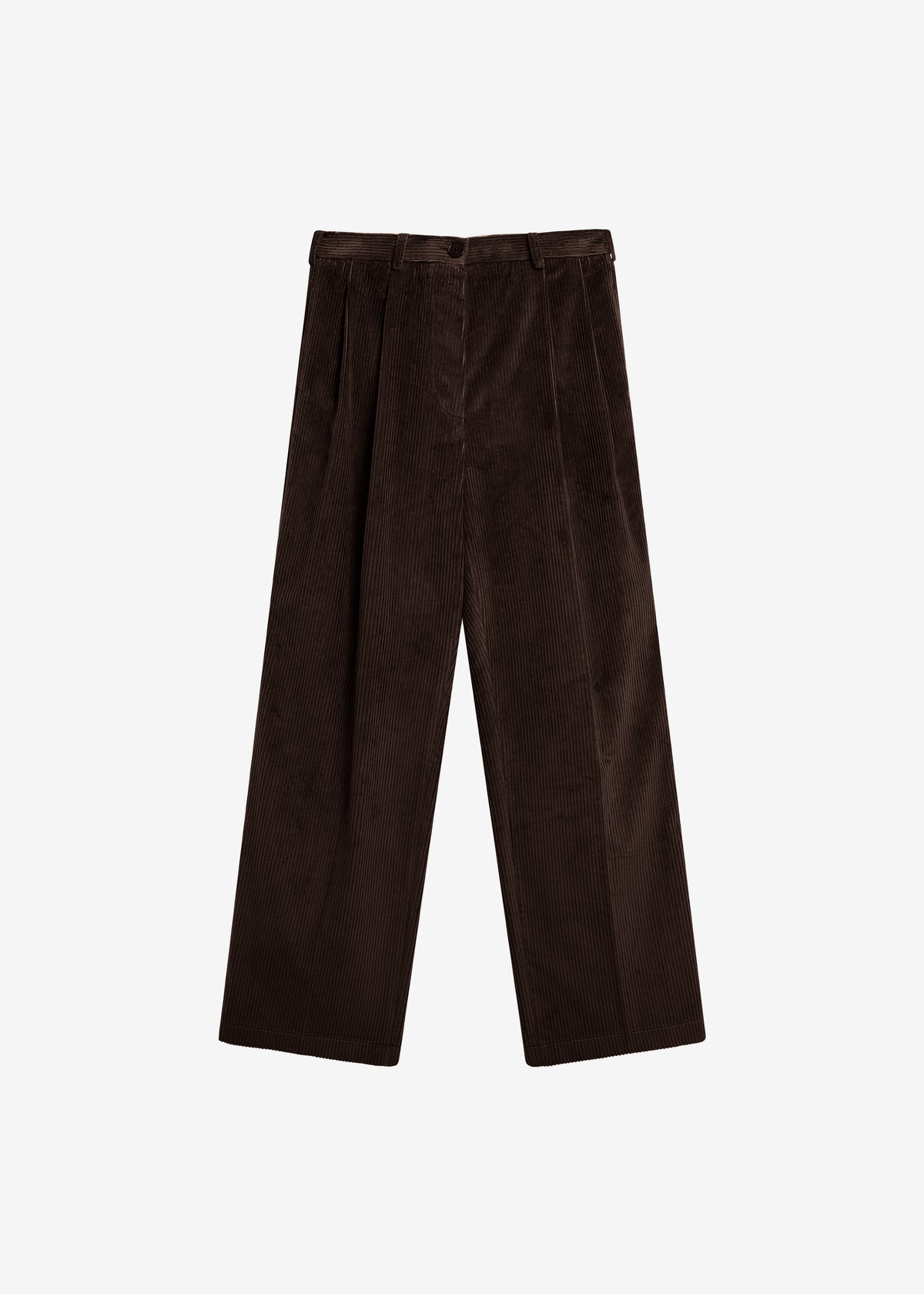 Norstrand Pleated Corduroy Trousers - Dark Brown - 6