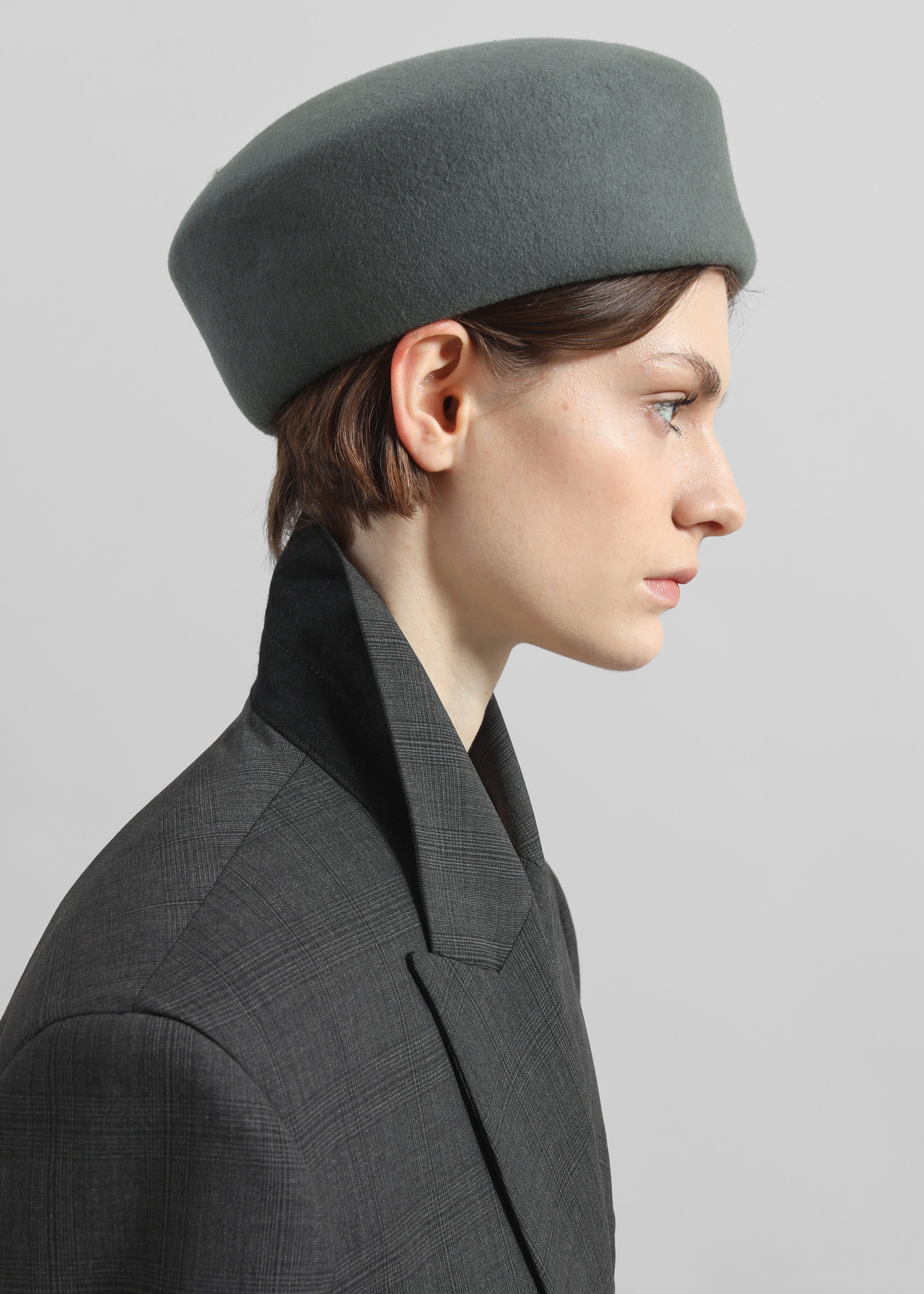 Noxley Pillbox Hat - Grey – The Frankie Shop
