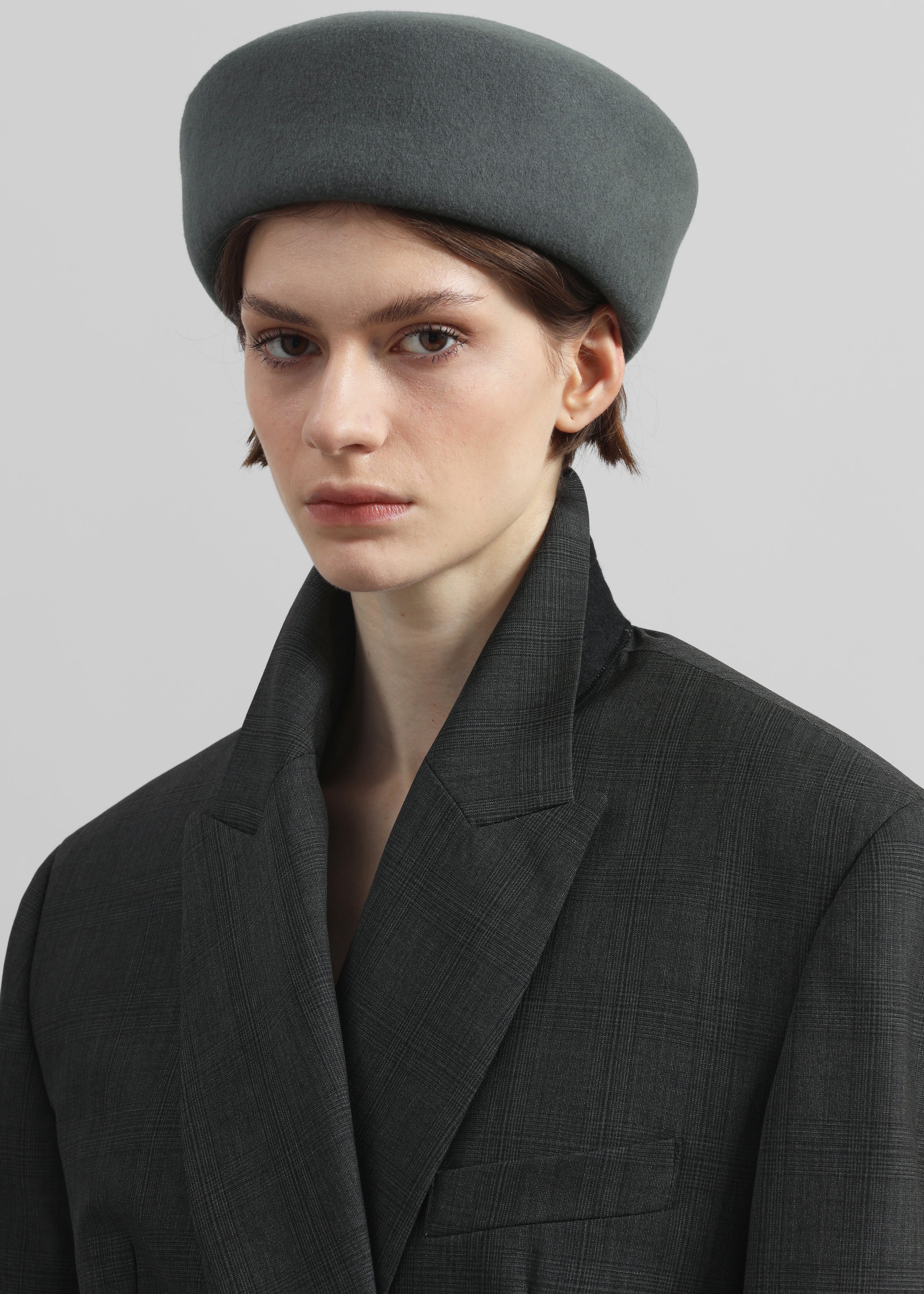 Noxley Pillbox Hat - Grey – The Frankie Shop