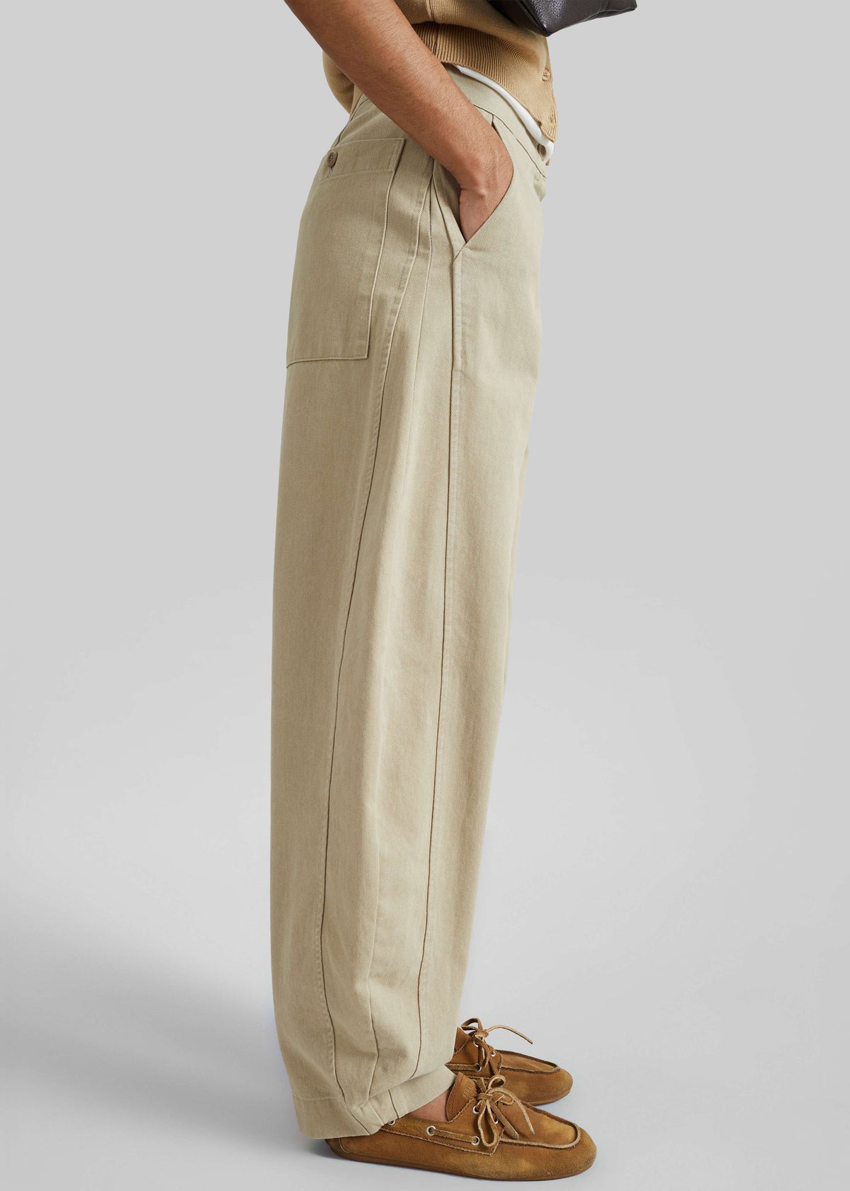 Noyon Barrel Leg Pants - Beige - 5