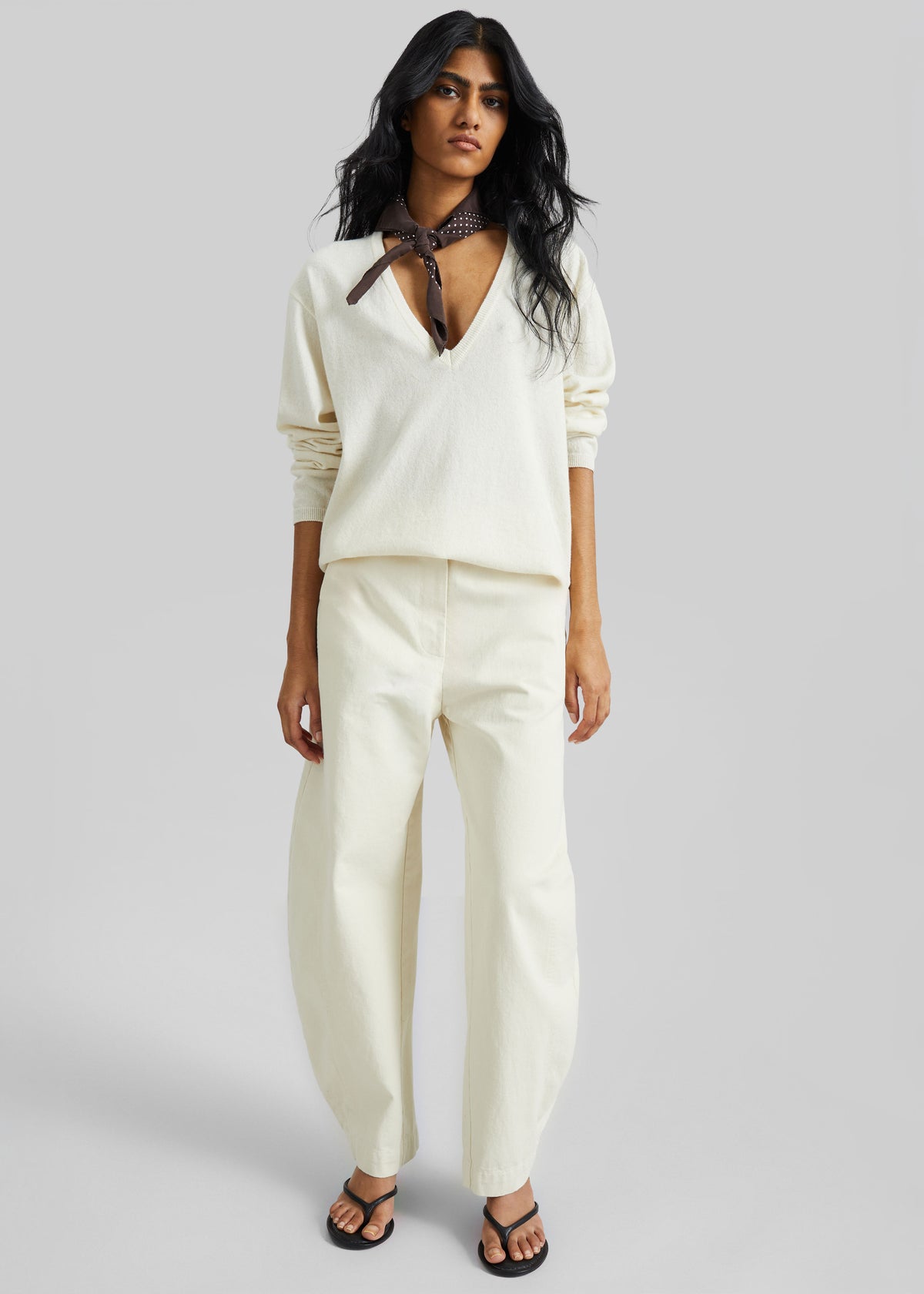 Noyon Barrel Leg Pants - Cream - 4