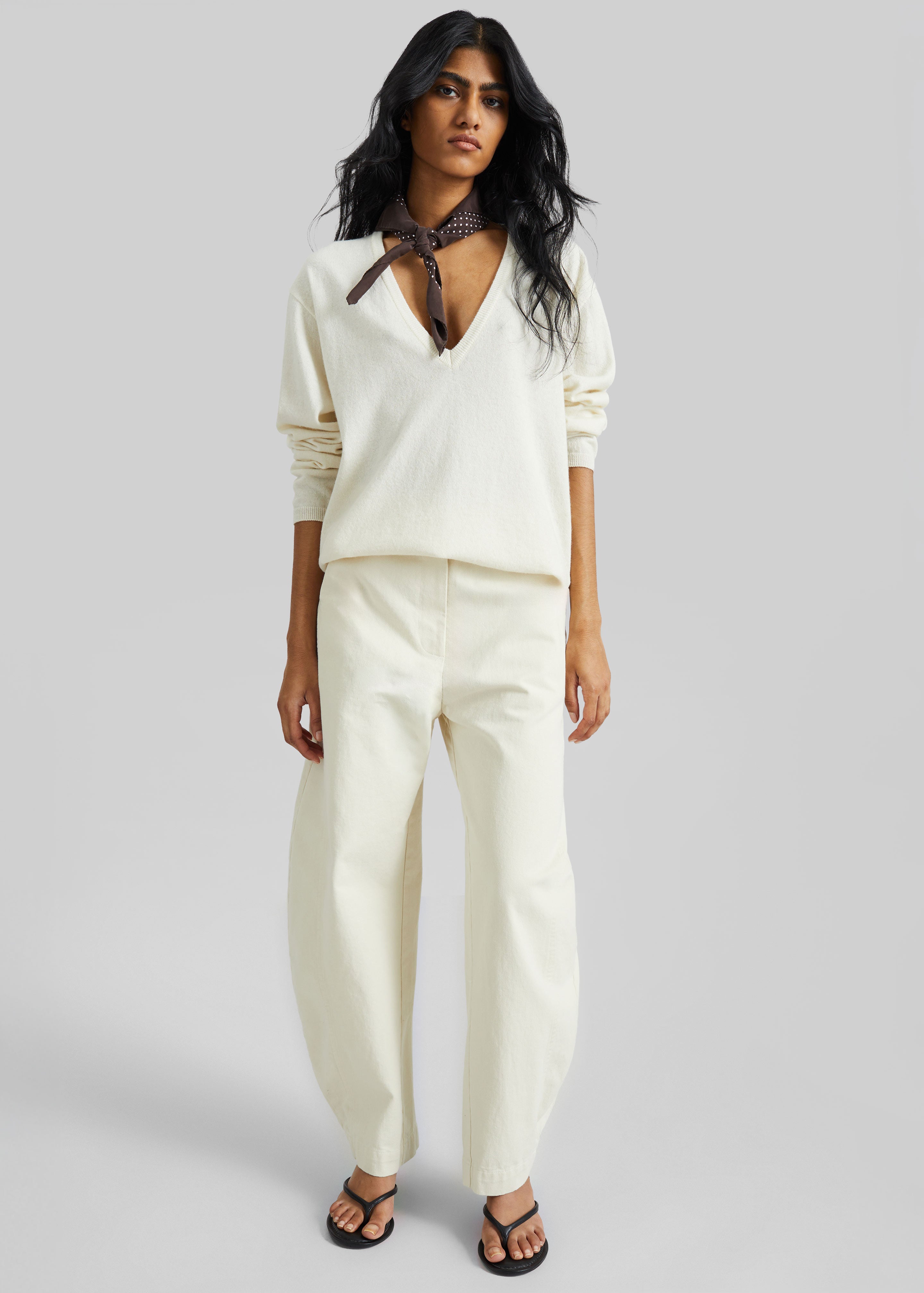 Noyon Barrel Leg Pants - Cream - 4