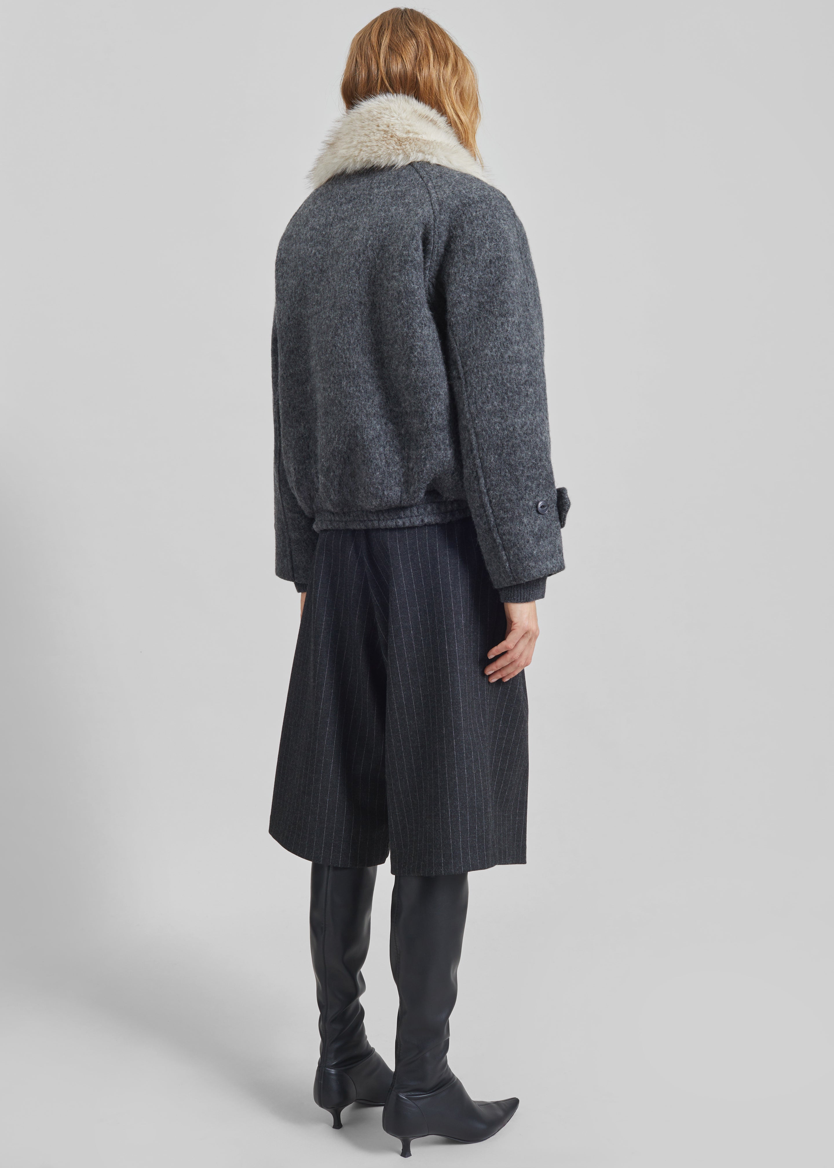 Nyborg Wool Quilted Jacket - Dark Grey - 8