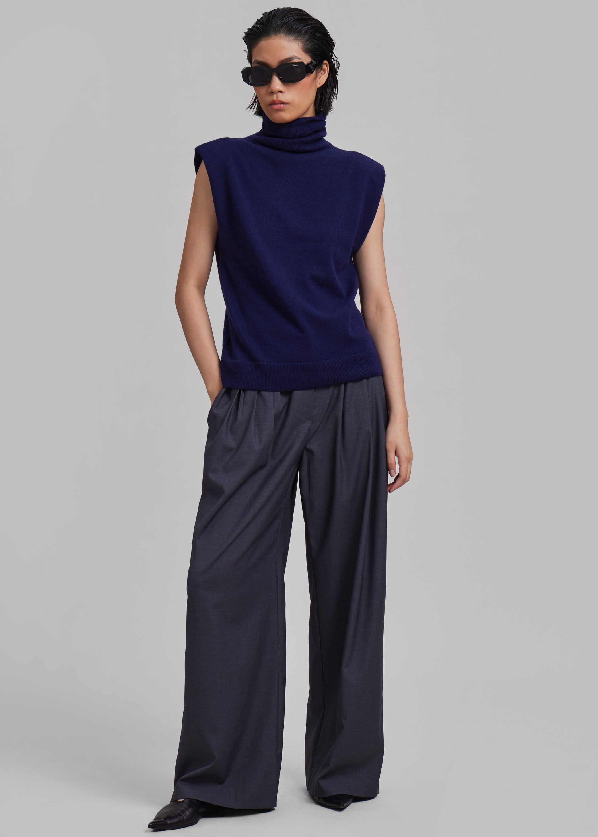 Shop the look image for Nyla Pleated Pants - Charcoal