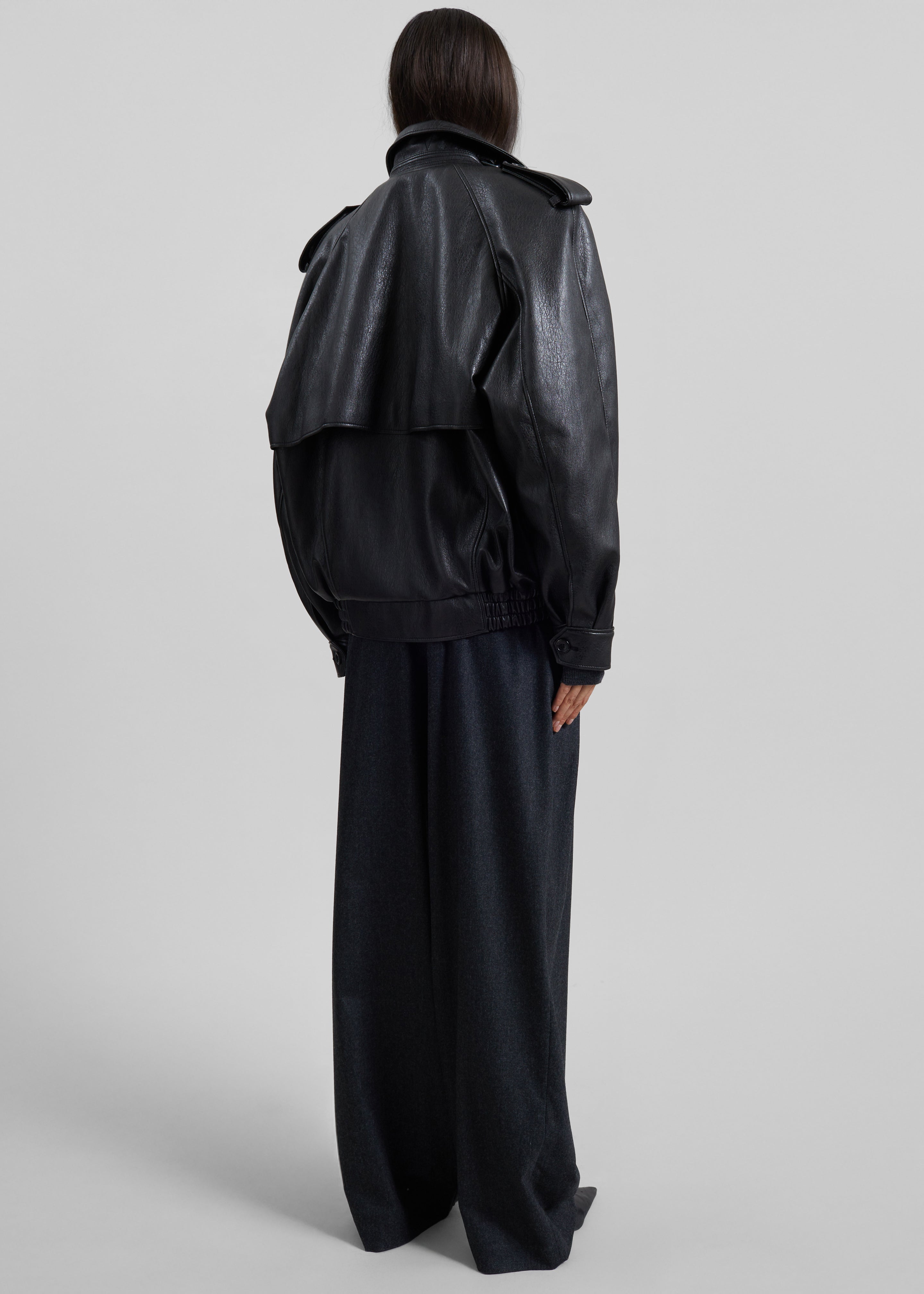 Nyland Faux Leather Padded Jacket - Black – The Frankie Shop