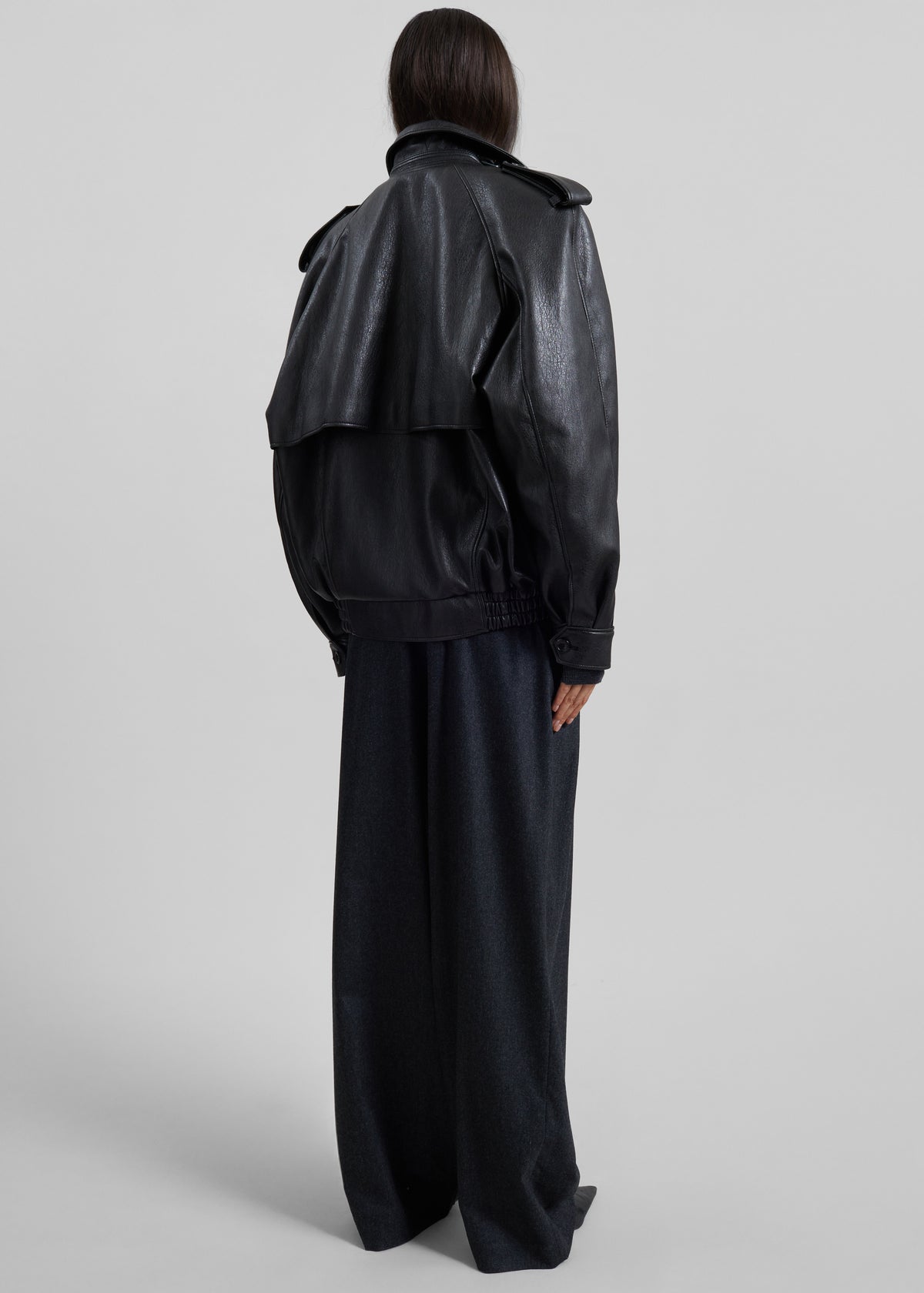 Nyland Faux Leather Padded Jacket - Black - 12