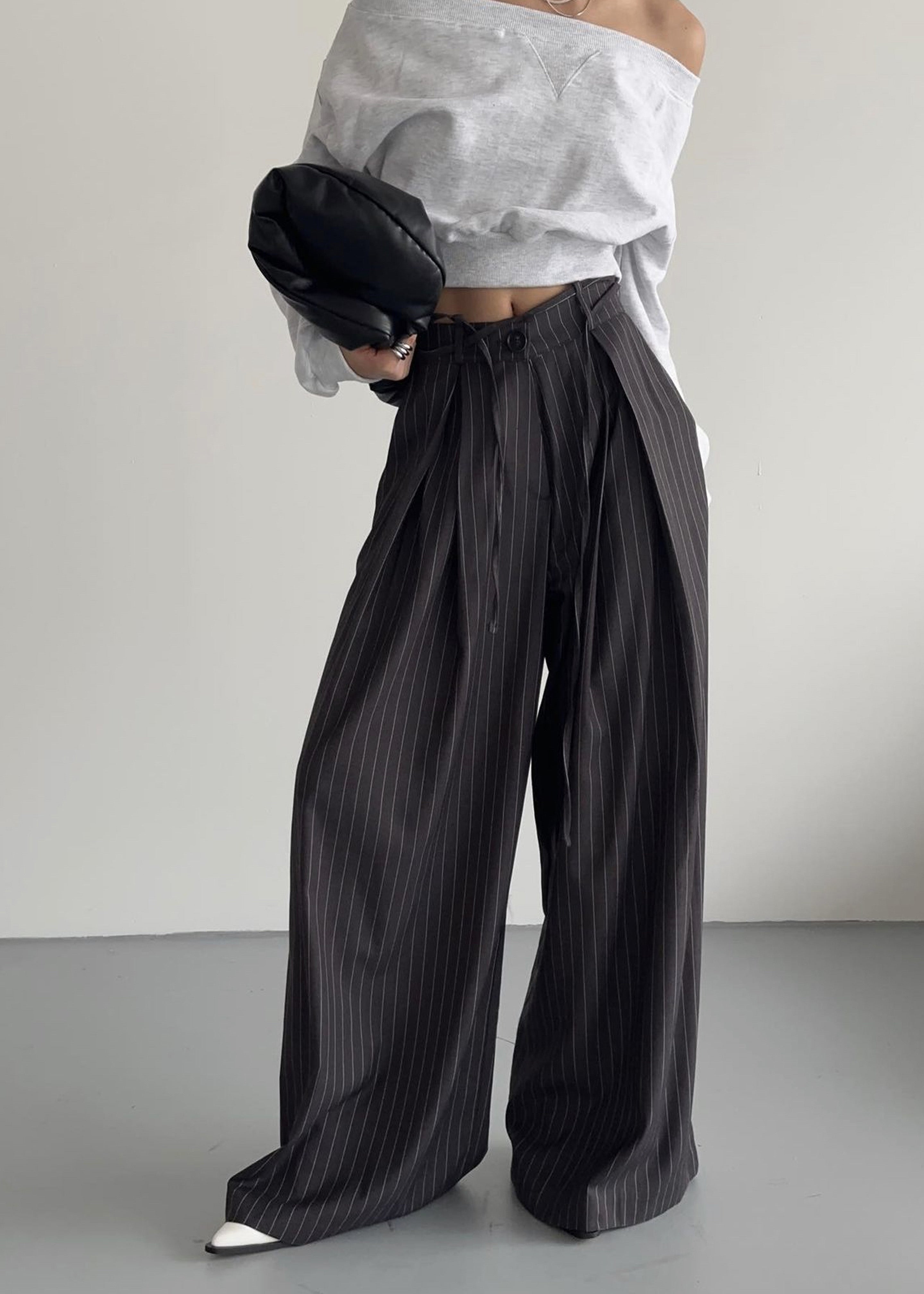 Annabelle Pinstripe Thigh High - Grey - Size – BB Store