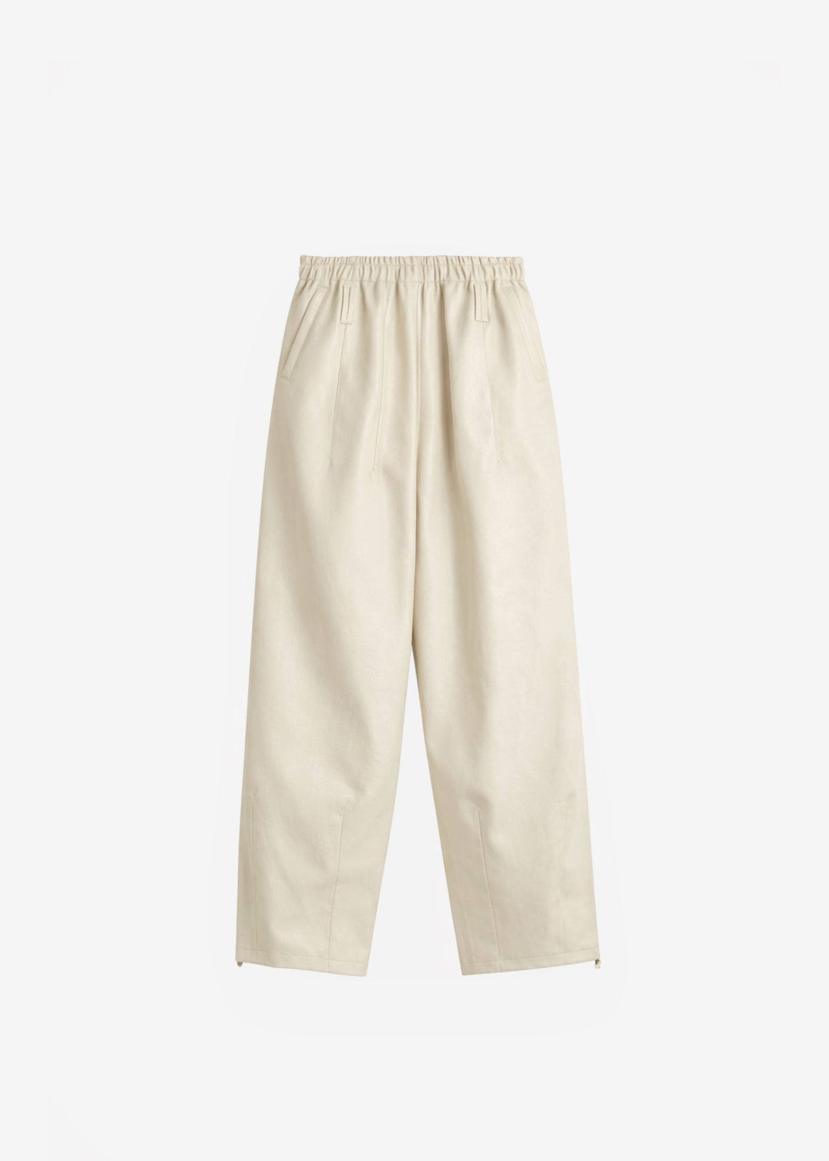 Oakdale Faux Leather Track Pants - Ecru