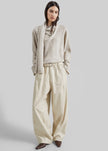 Oakdale Faux Leather Track Pants - Ecru