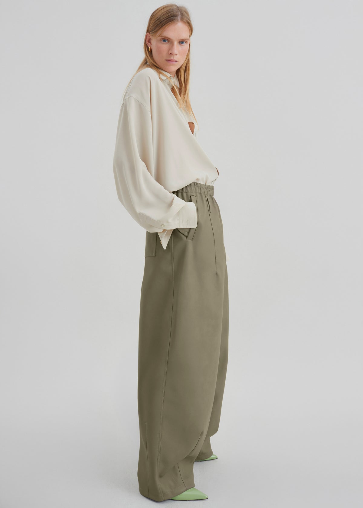 Oakdale Faux Leather Track Pants - Sage - 11