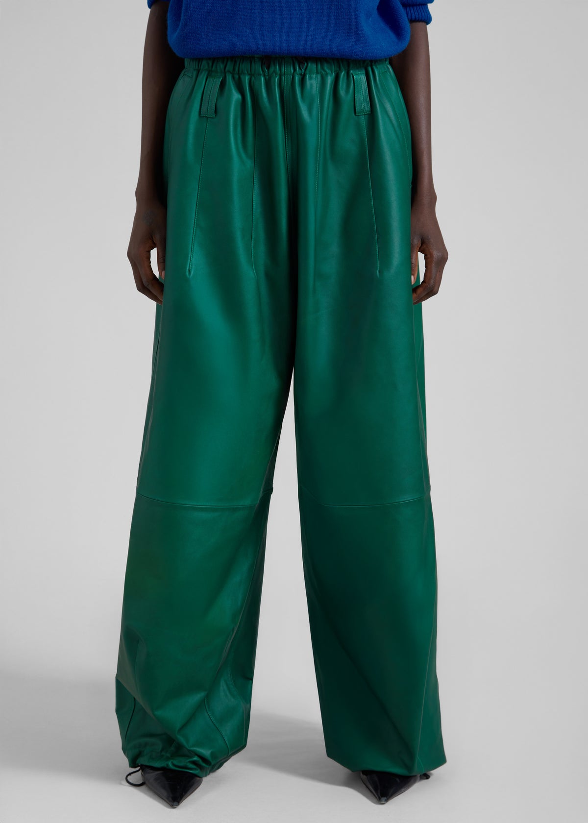 Oakdale Leather Track Pants - Green - 2