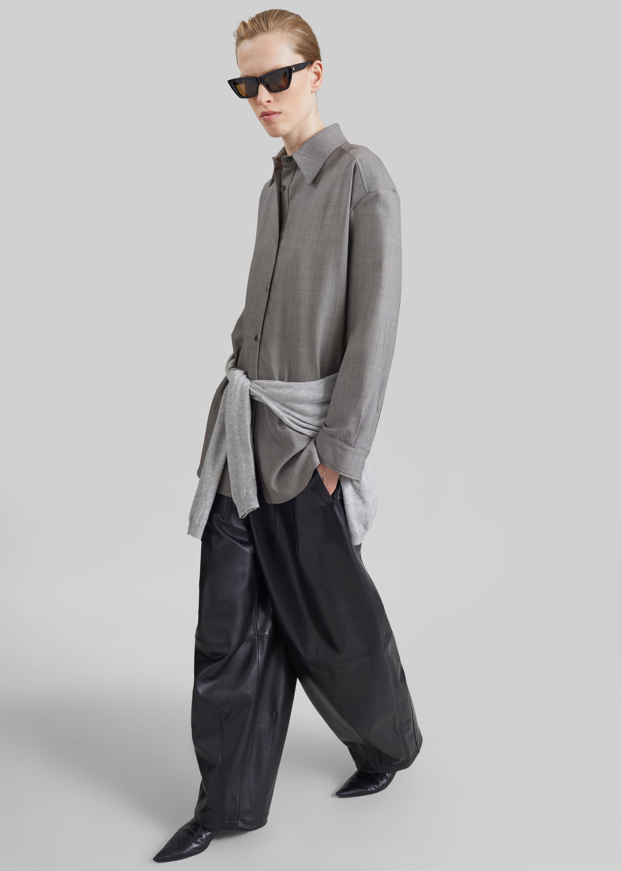 Shop the look image for Oakdale Leather Track Pants - Black