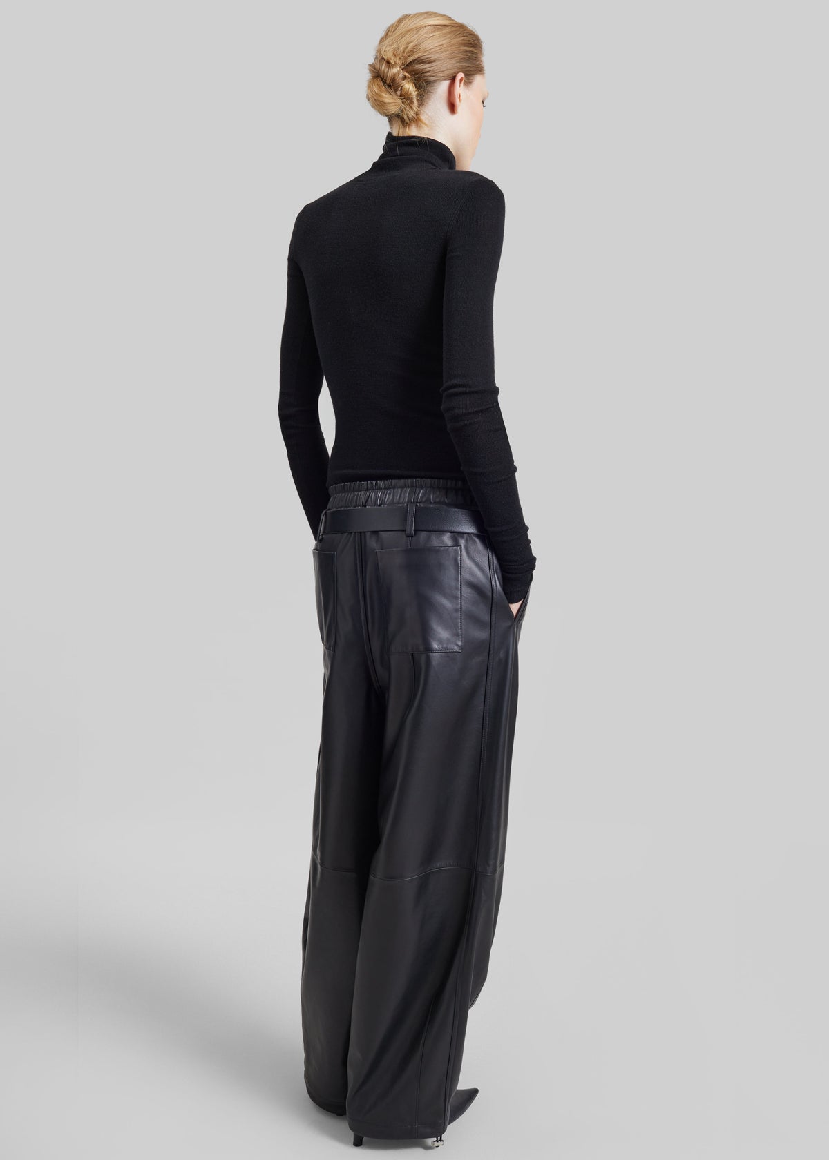 Oakdale Leather Track Pants - Black - 7