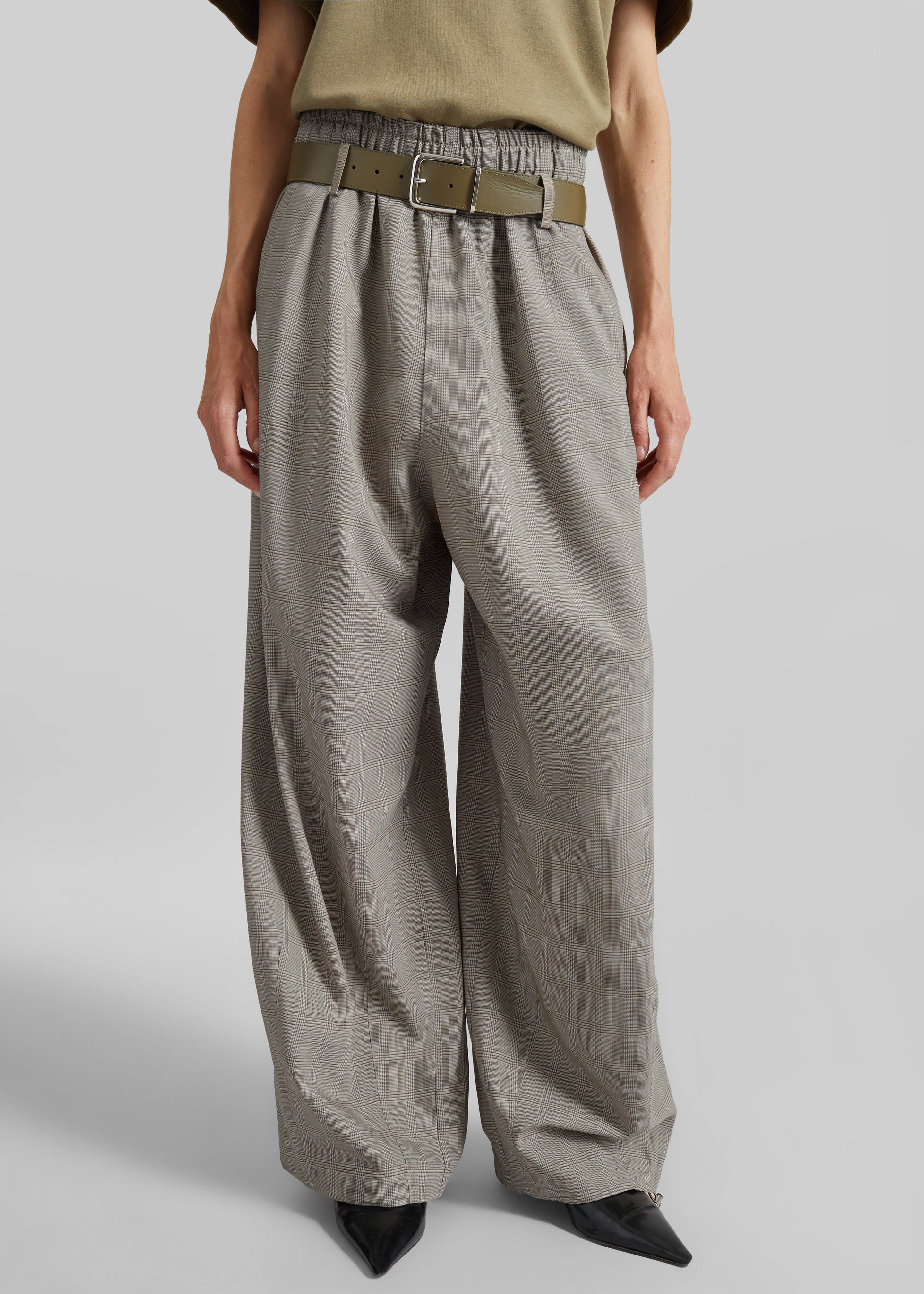 Oakdale Track Pants - Beige Glen Plaid - 5