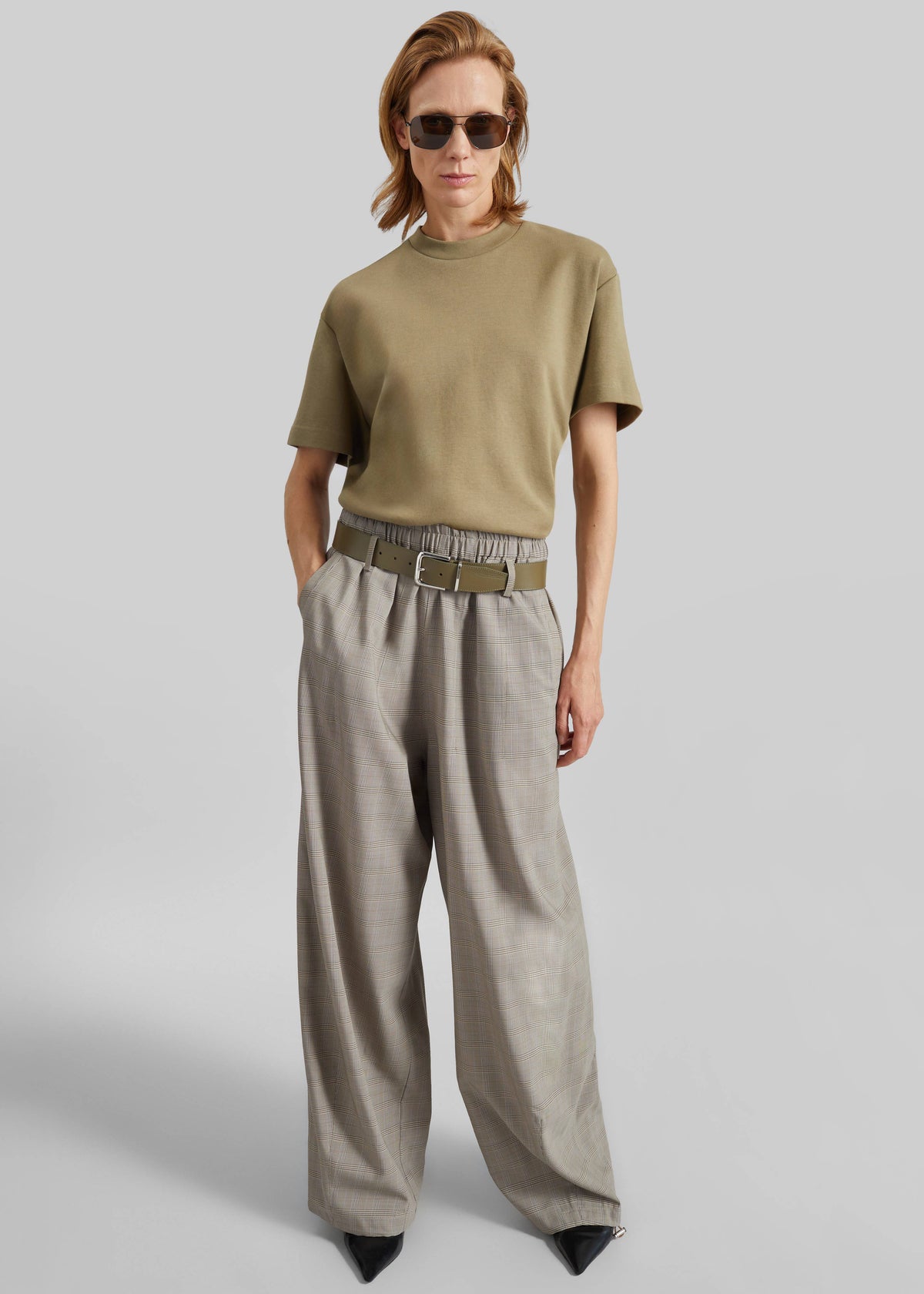 Oakdale Track Pants - Beige Glen Plaid - 6