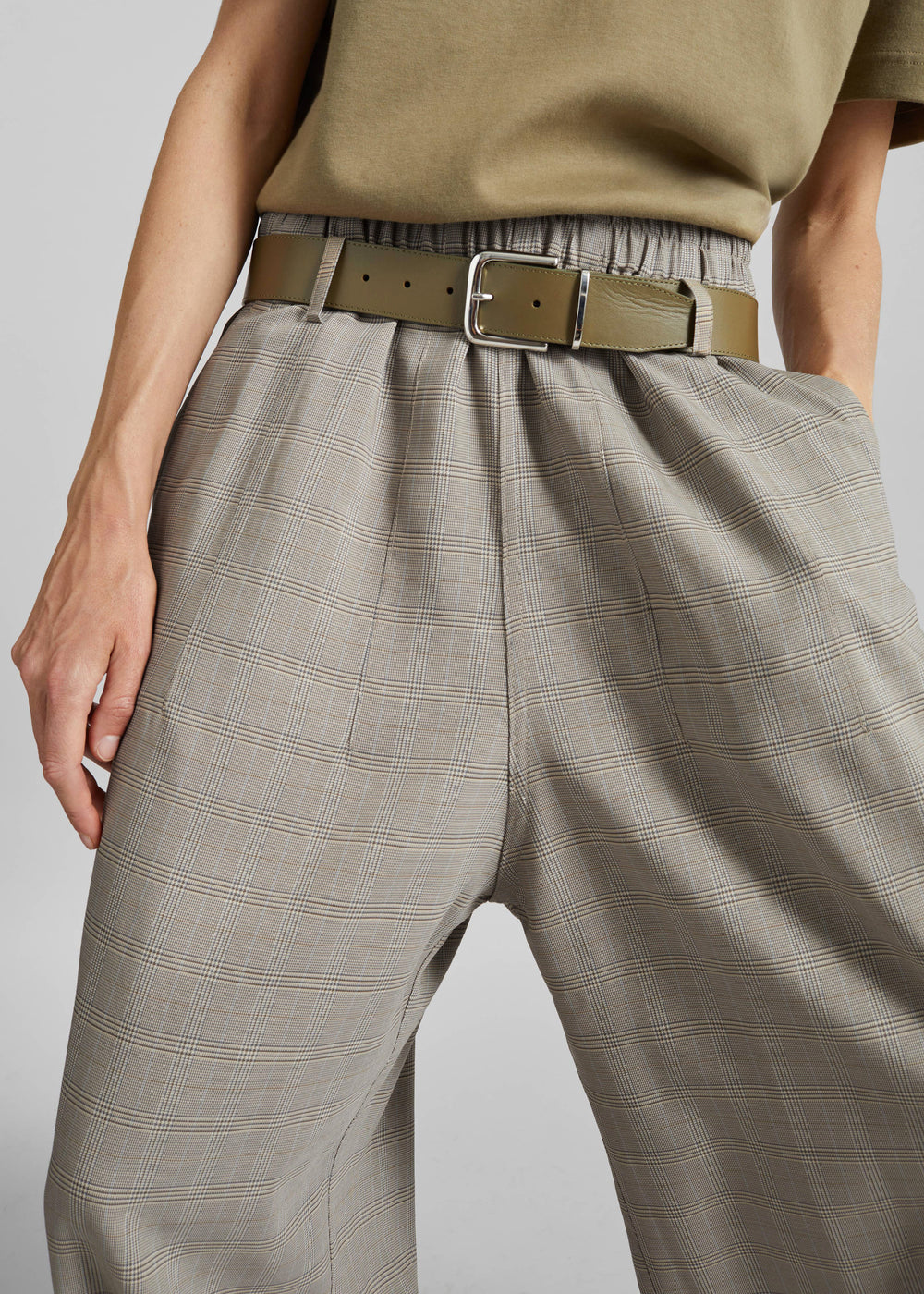 Oakdale Track Pants - Beige Glen Plaid - 1