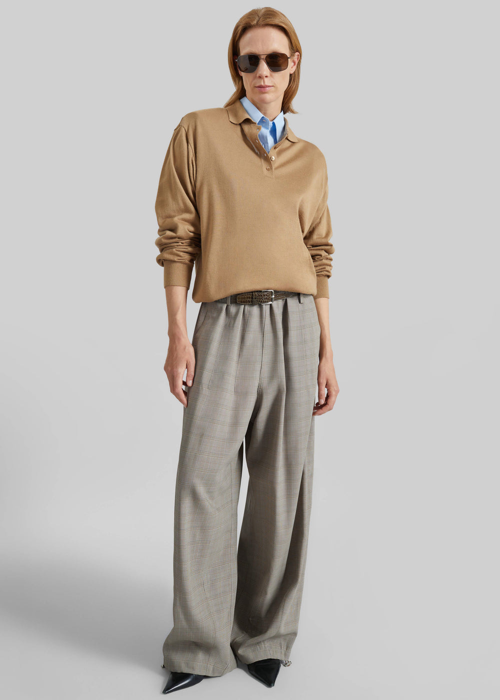 Oakdale Track Pants - Beige Glen Plaid