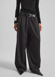 Oakdale Track Pants - Black/White Pinstripe