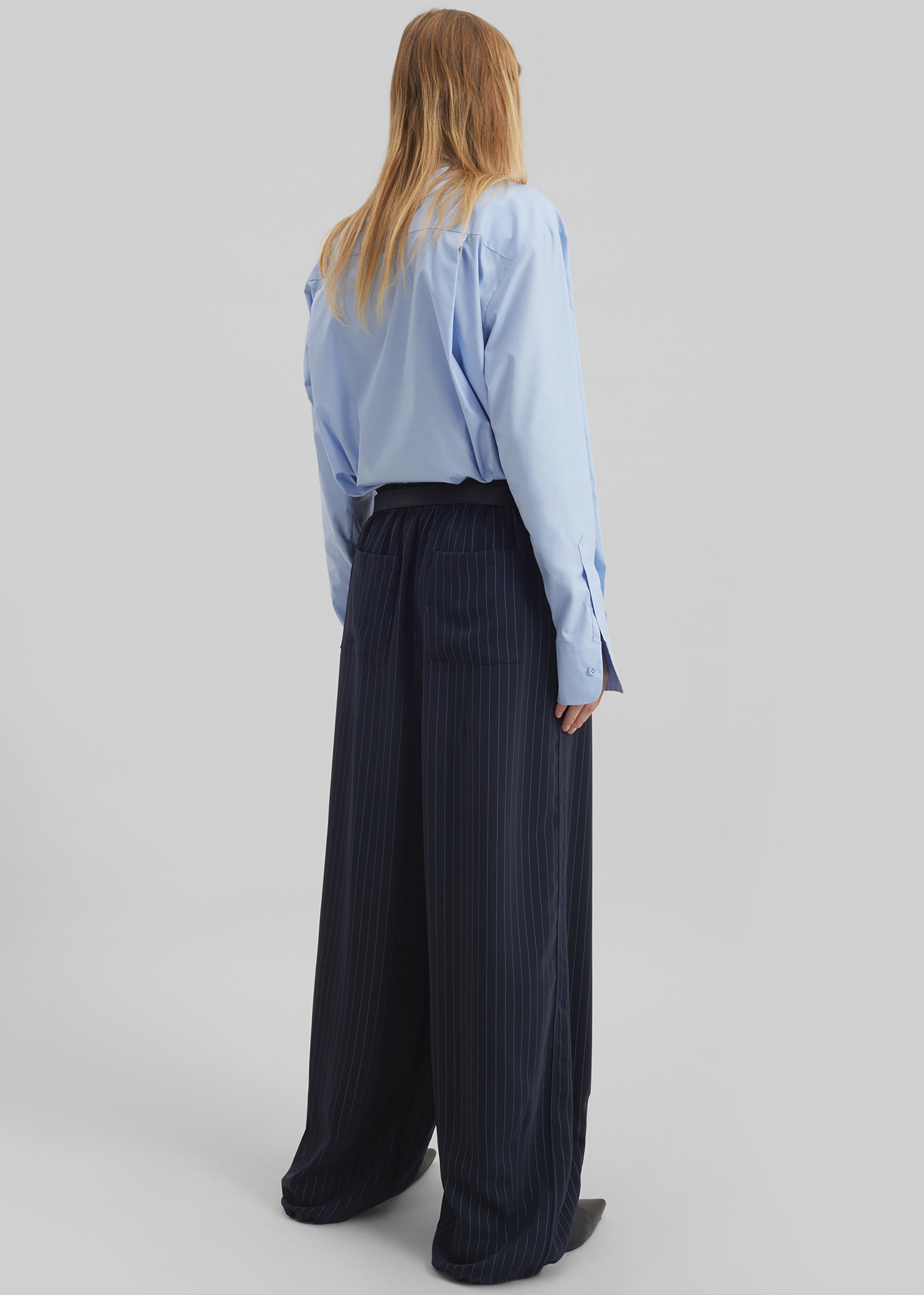 Oakdale Track Pants - Navy/White Pinstripe – The Frankie Shop