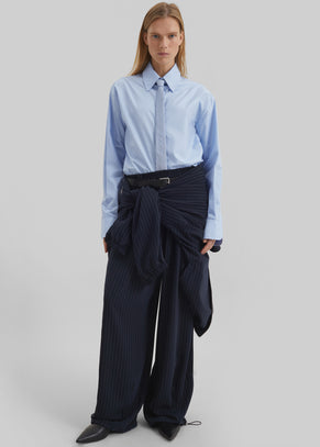 Oakdale Track Pants - Navy/White Pinstripe