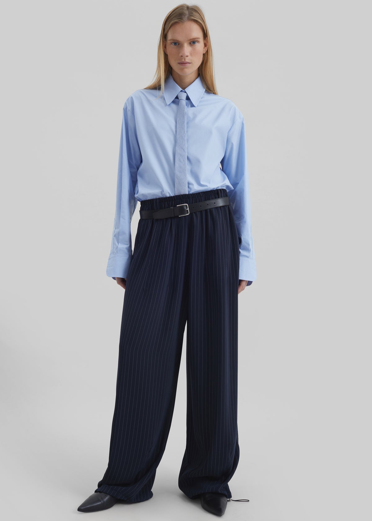 Oakdale Track Pants - Navy/White Pinstripe - 3