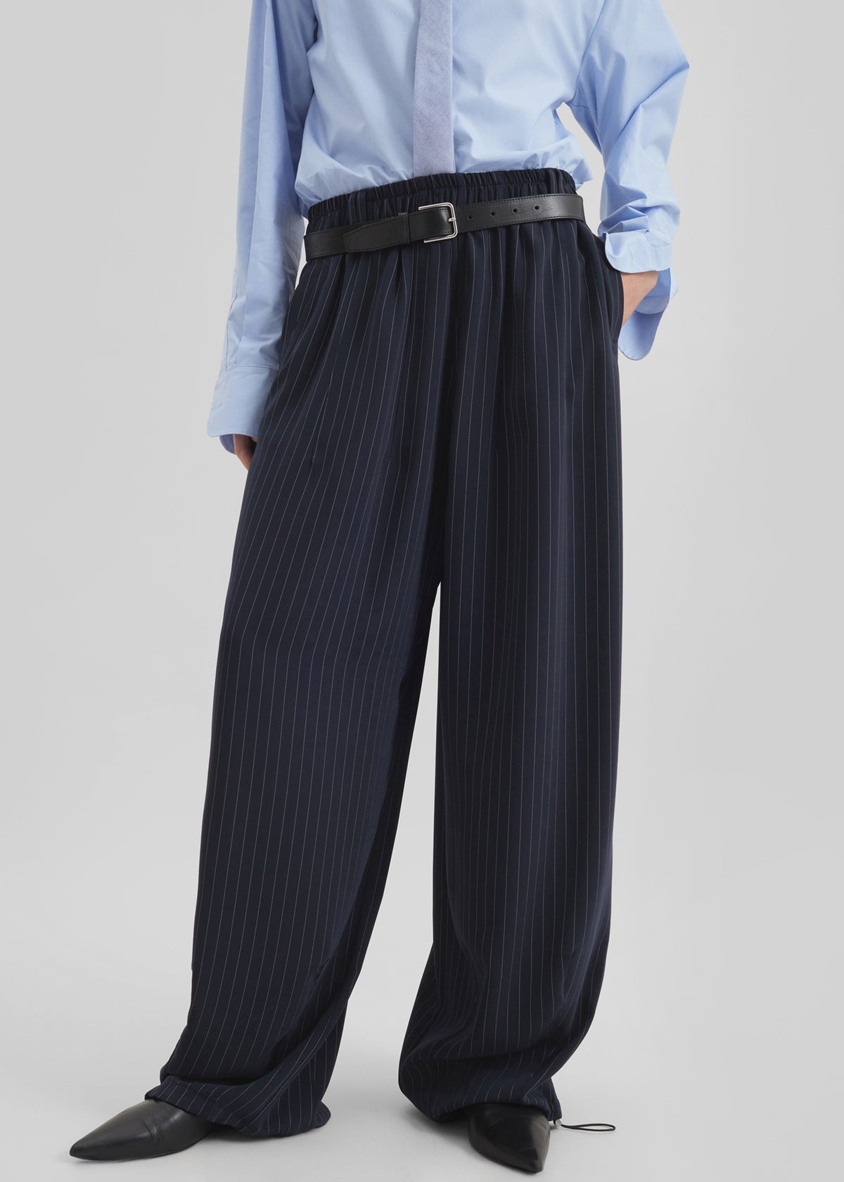 Oakdale Track Pants - Navy/White Pinstripe - 4