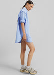 Oana Cotton Padded Shirt - Blue/White Stripe