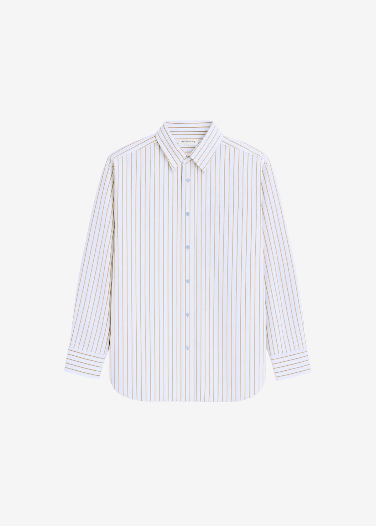 Oana Cotton Padded Shirt - Light Blue/Brown Stripe - 10