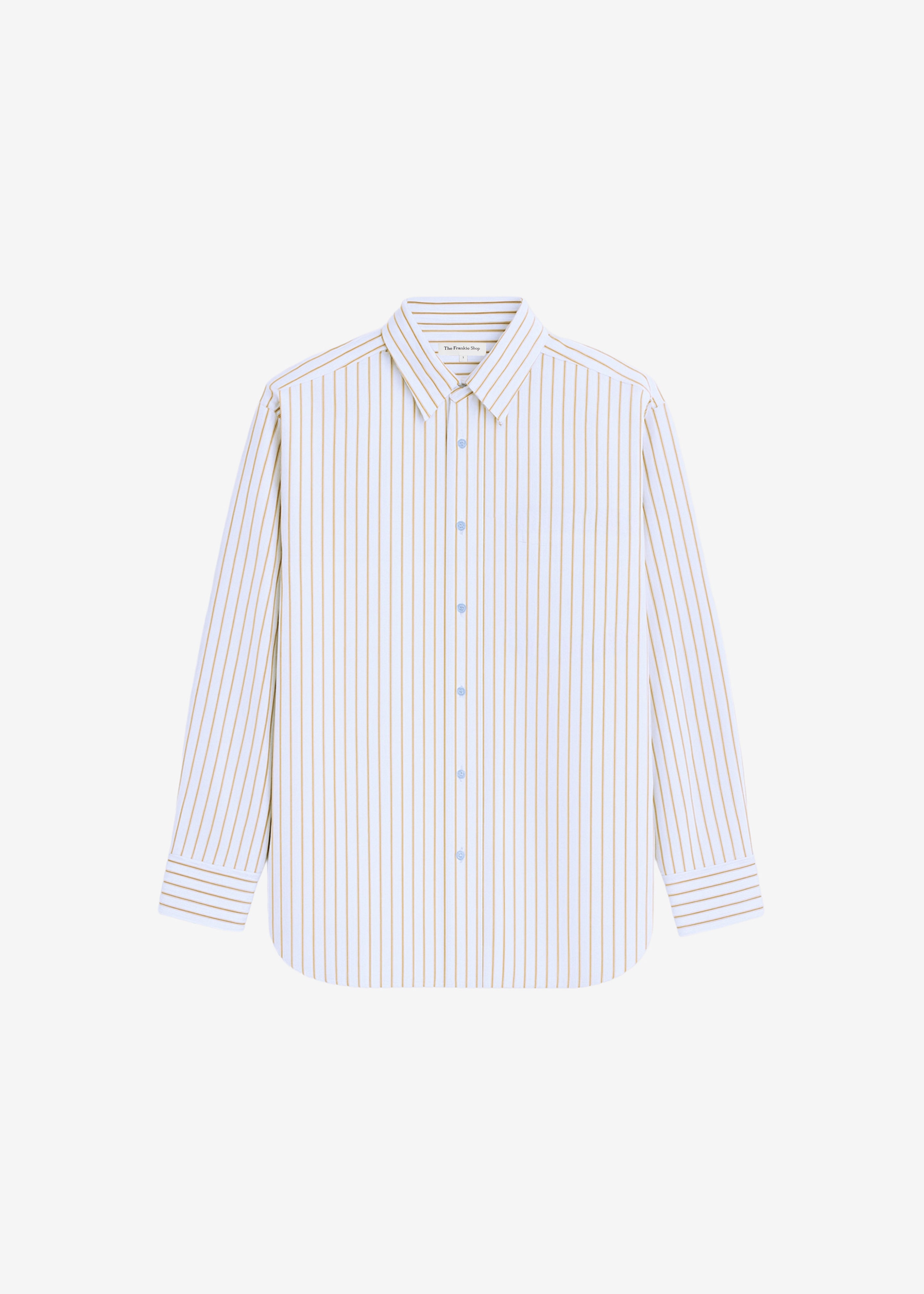 Oana Cotton Padded Shirt - Light Blue/Brown Stripe - 10