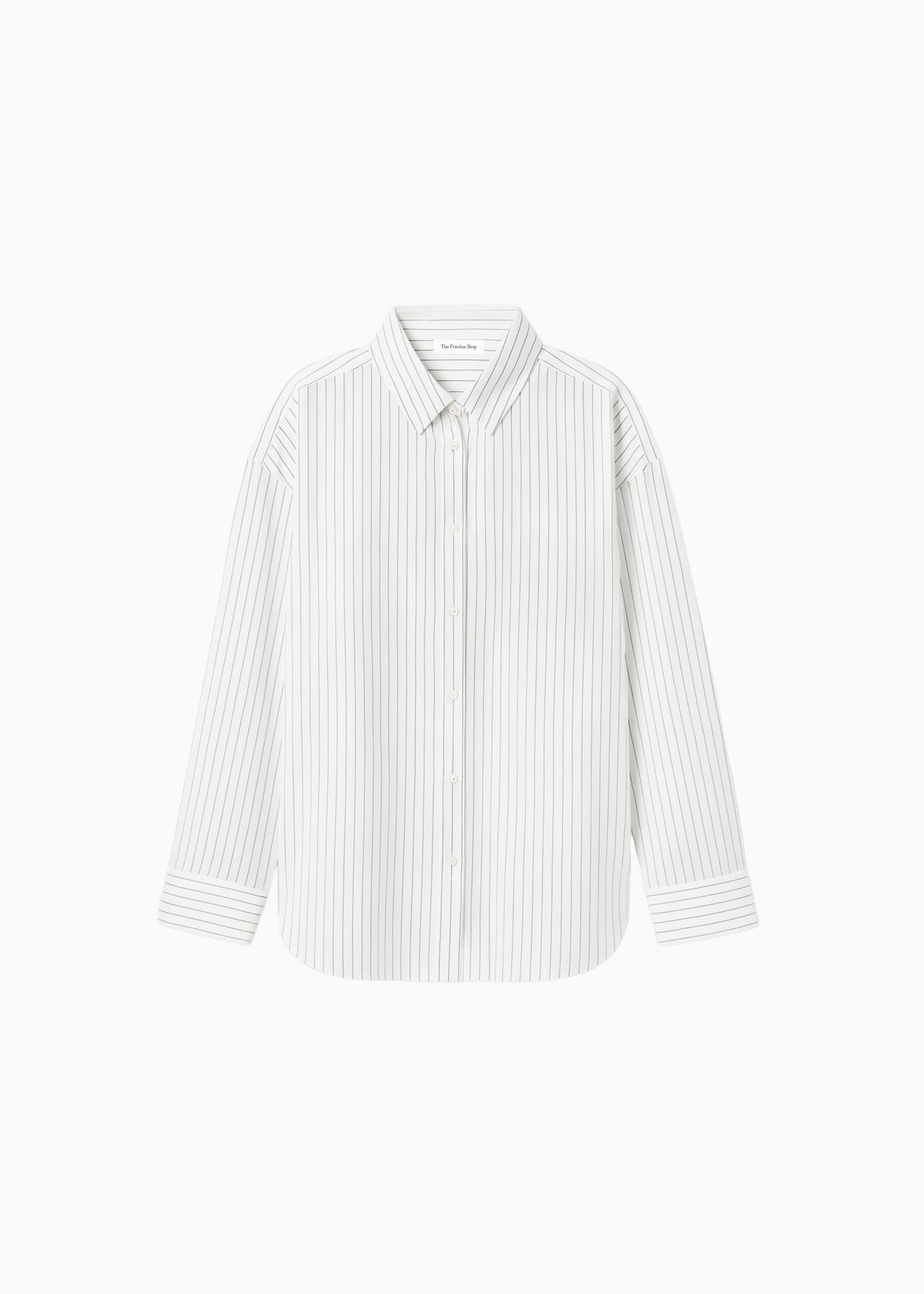 Oana Fluid Button-Up Shirt - White/Black Stripe - 10