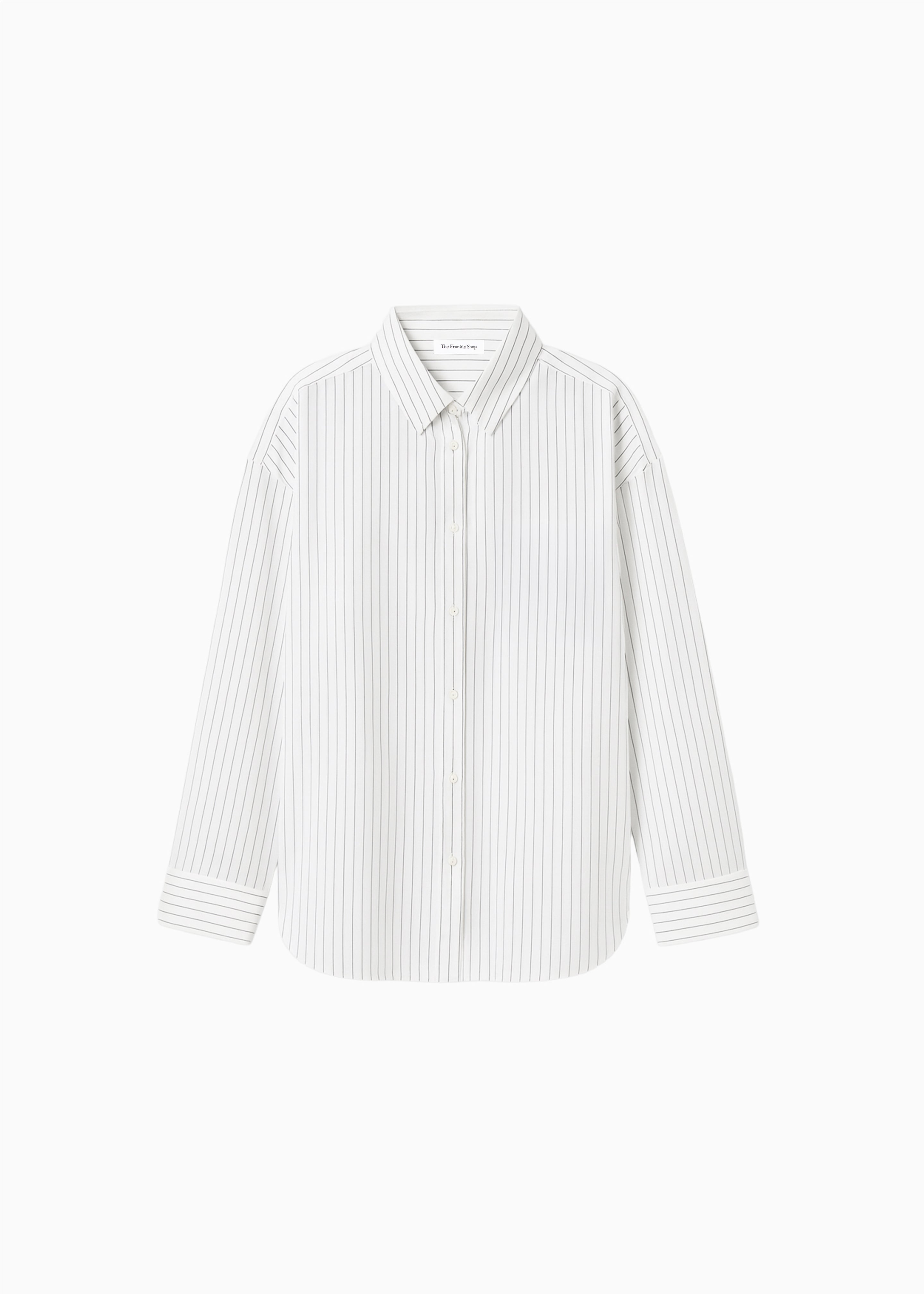 Oana Fluid Button-Up Shirt - White/Black Stripe - 10