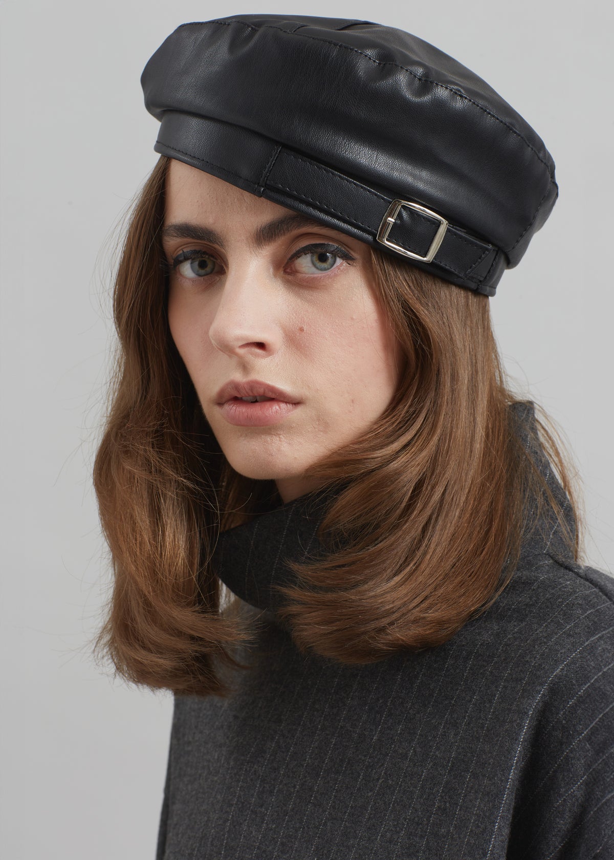 Obacka Faux Leather Beret Black – The Frankie Shop