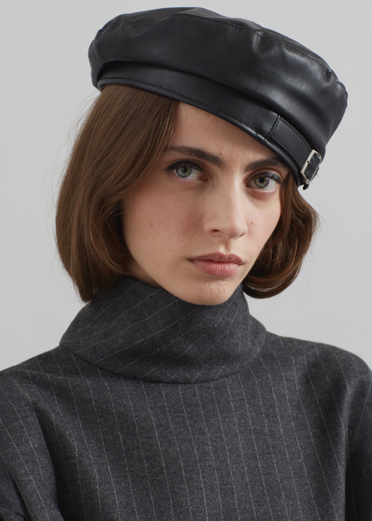 Obacka Faux Leather Beret Black – The Frankie Shop
