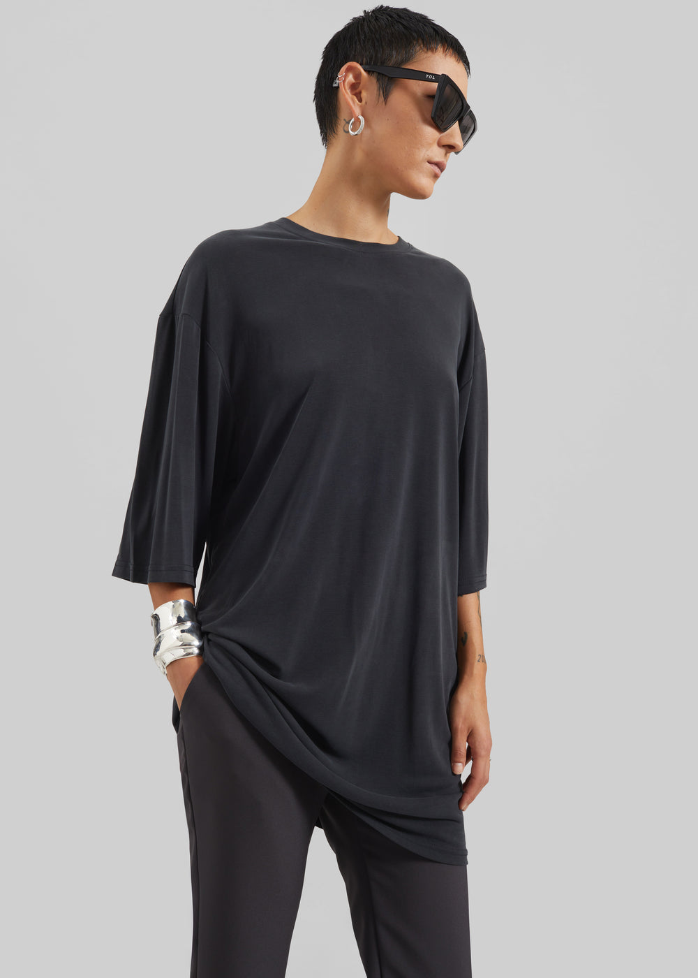 Oberon Soft Oversized T-Shirt - Black - 1