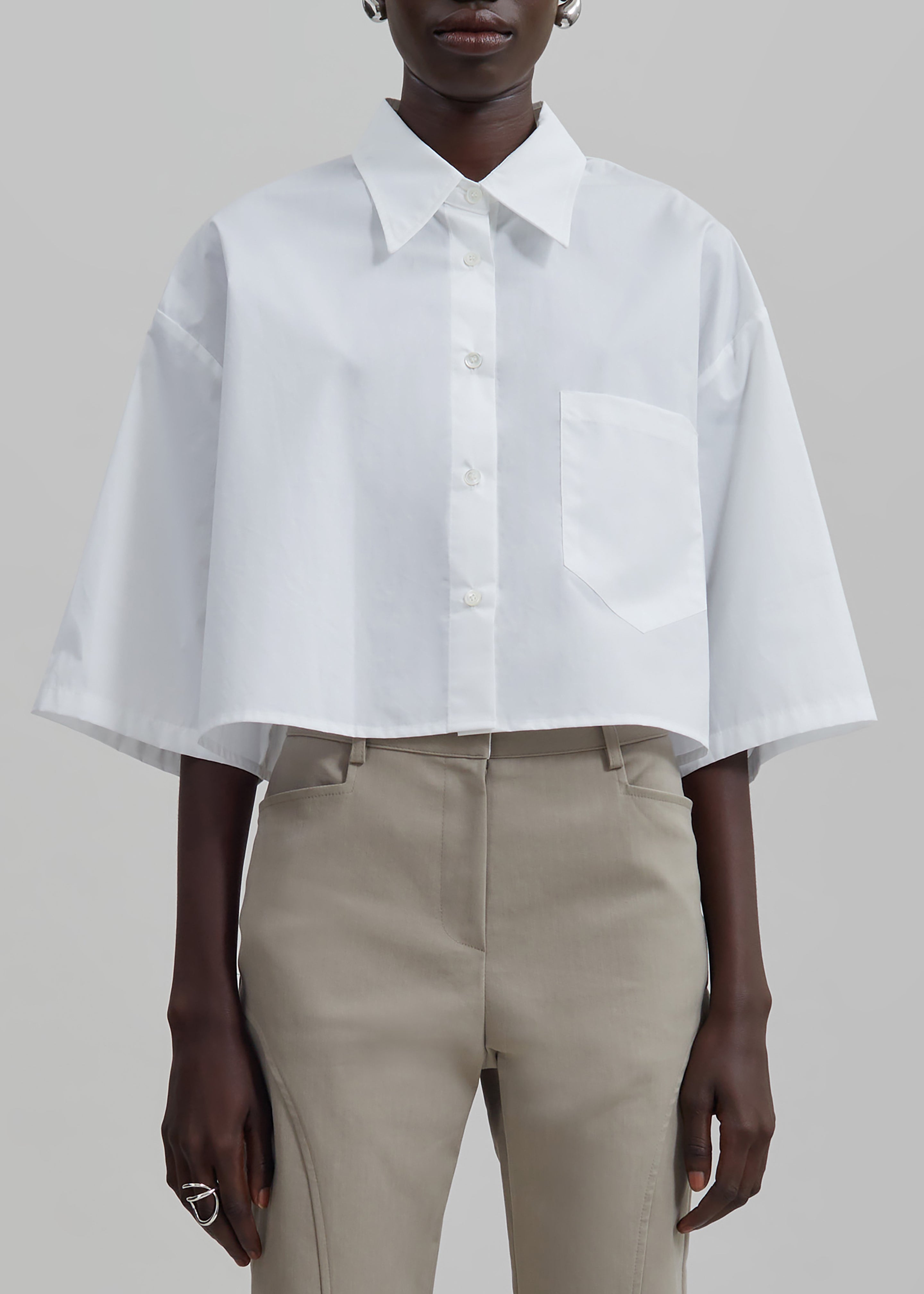 Odem Cropped Shirt - White - 3