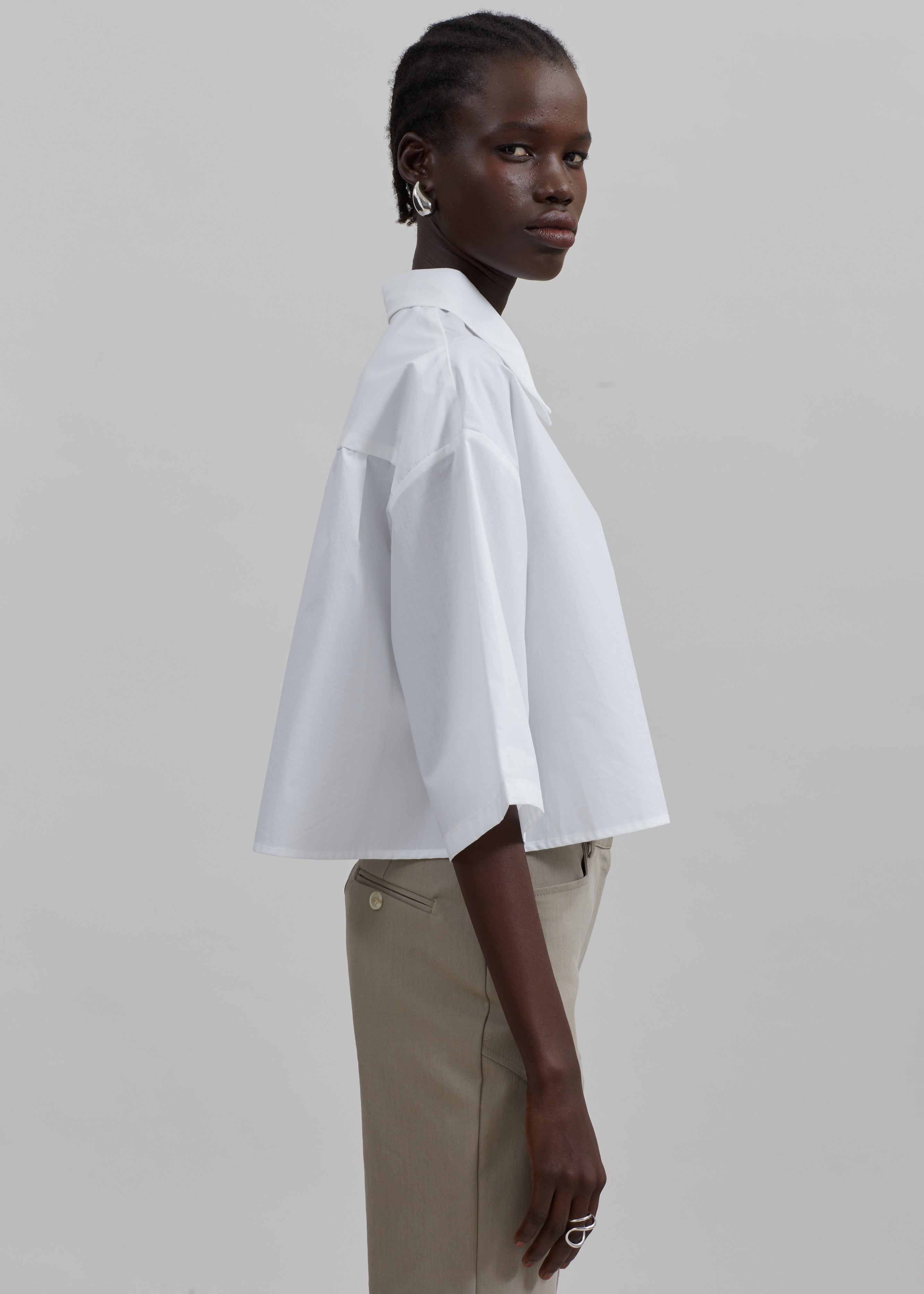 Odem Cropped Shirt - White - 4