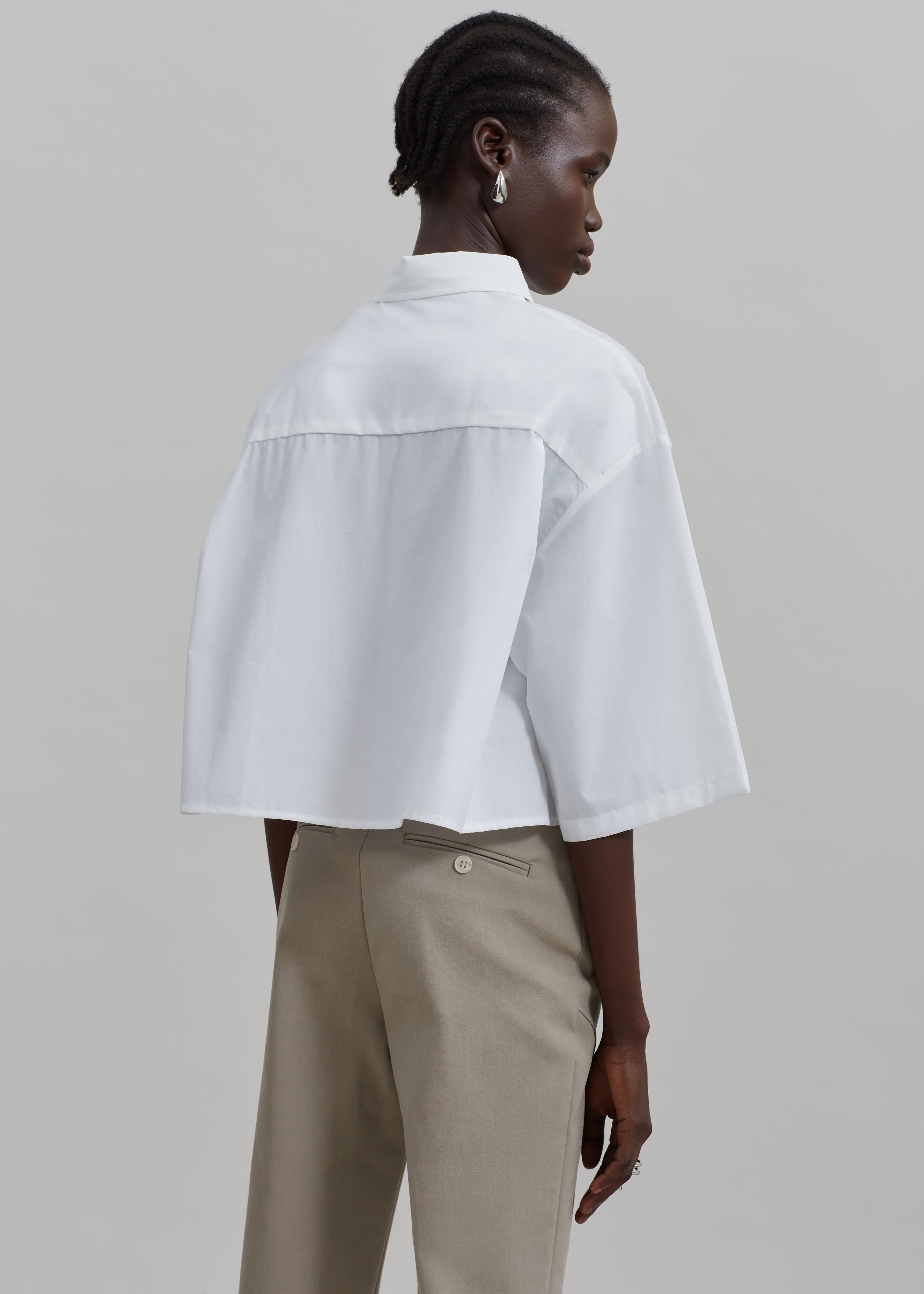 Odem Cropped Shirt - White - 7