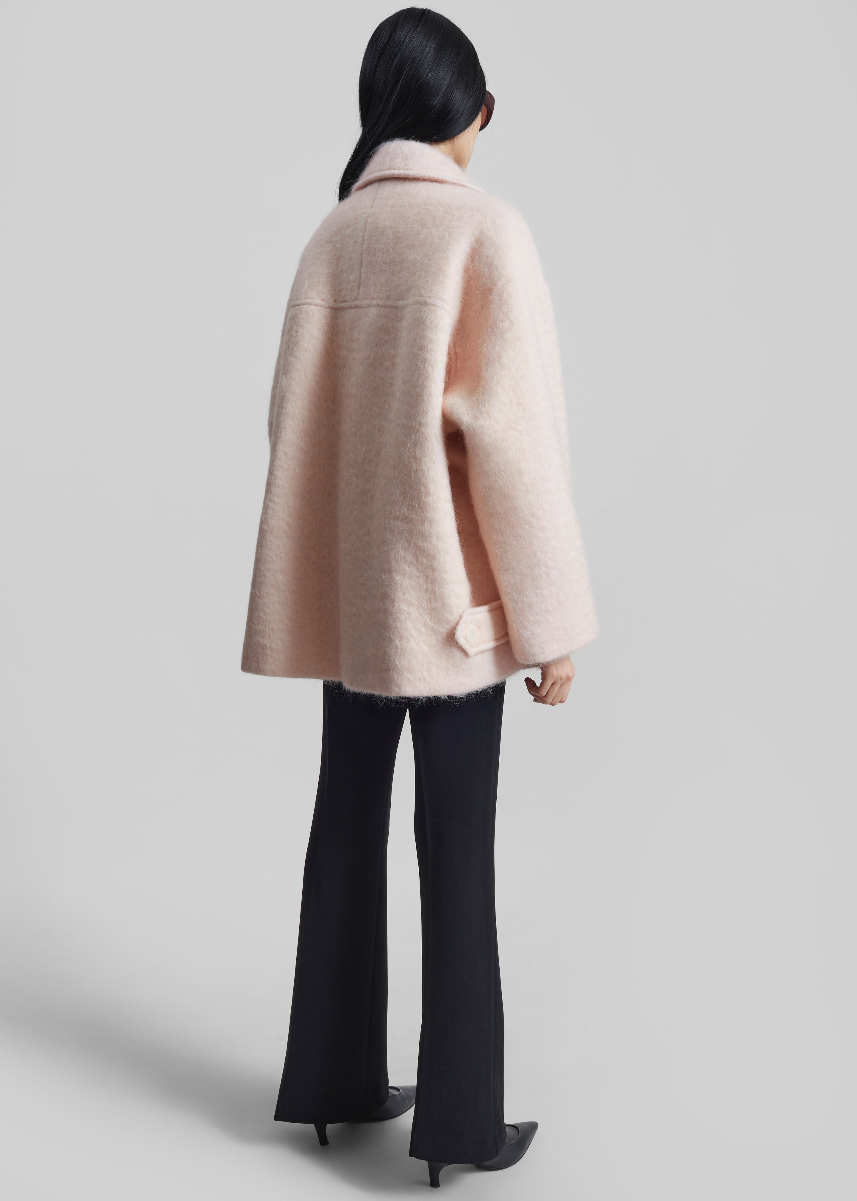 Odeone Brushed Wool Peacoat - Faded Pink - 8