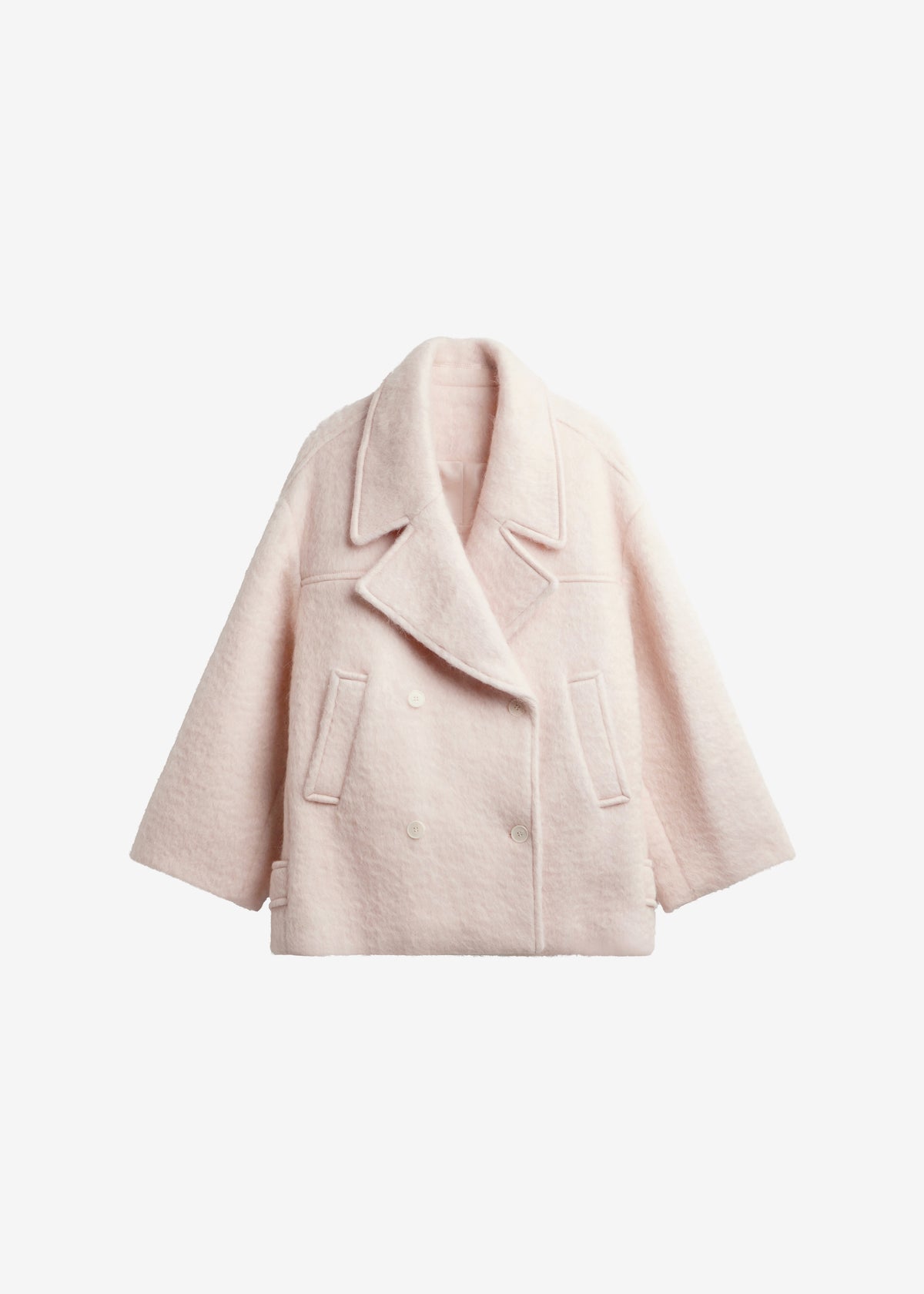 Odeone Brushed Wool Peacoat - Faded Pink - 9