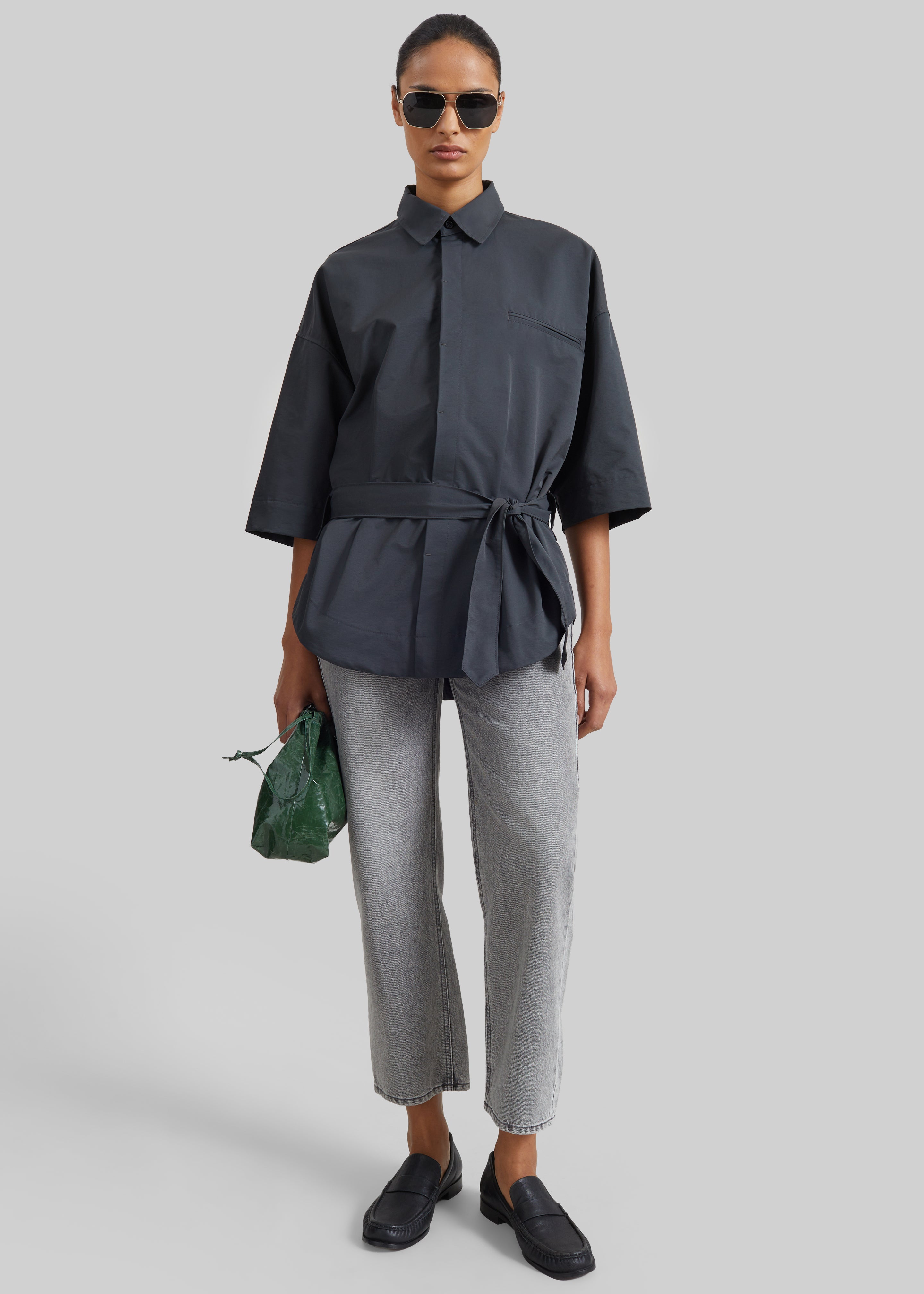 Odesa Belted Shirt - Charcoal - 2