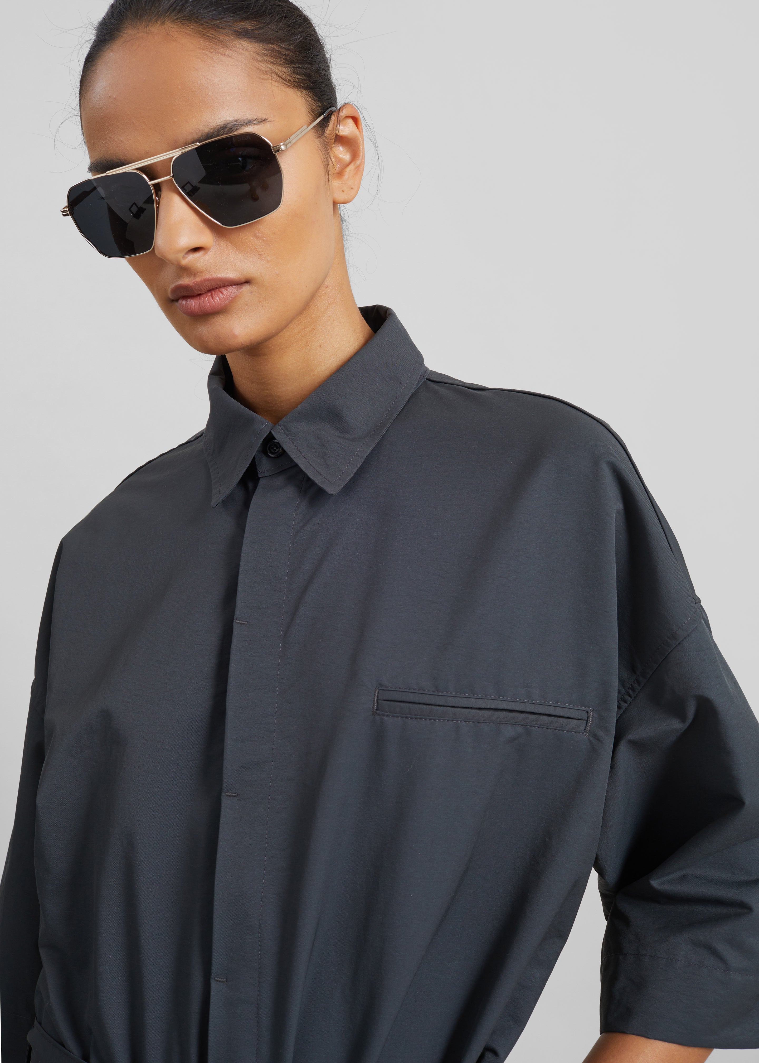 Odesa Belted Shirt - Charcoal - 3