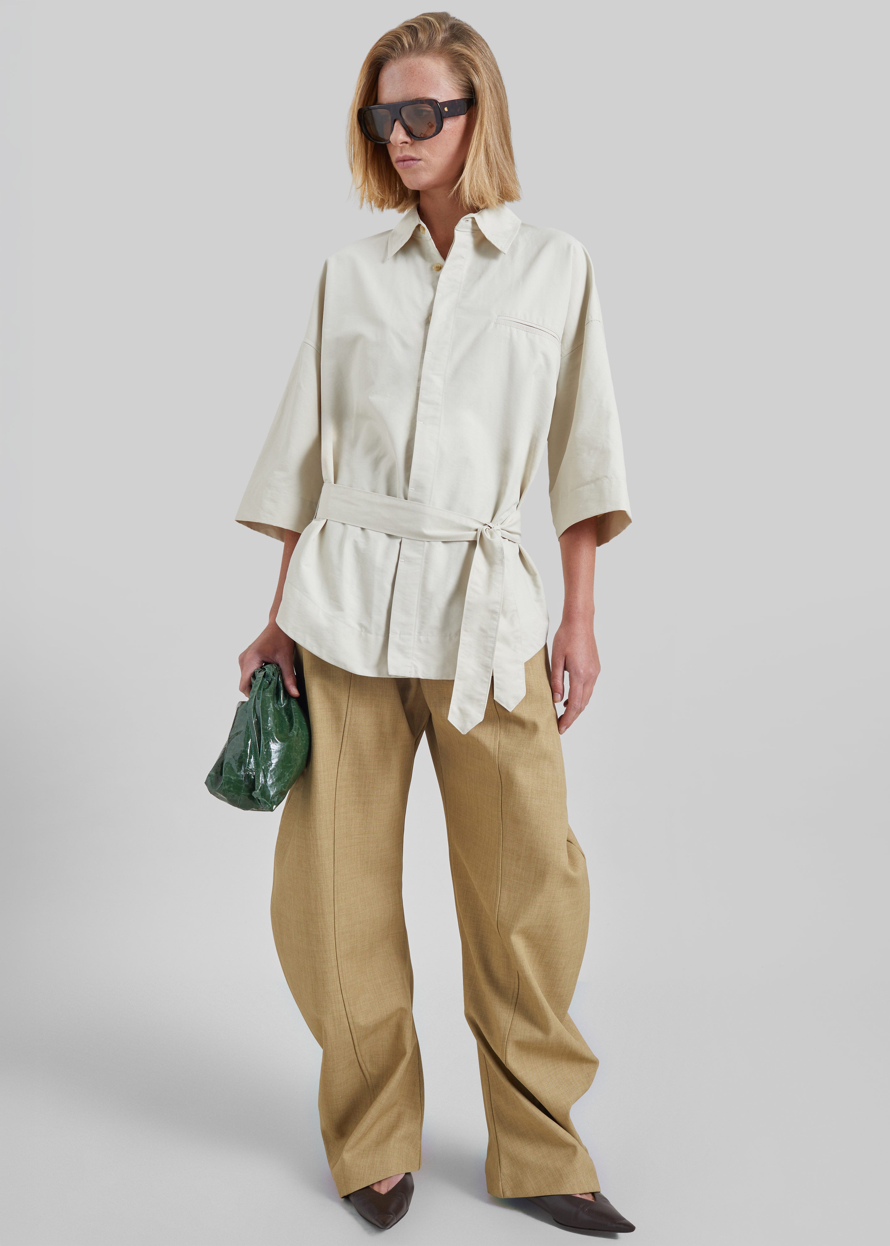 Odesa Belted Shirt - Light Beige - 3