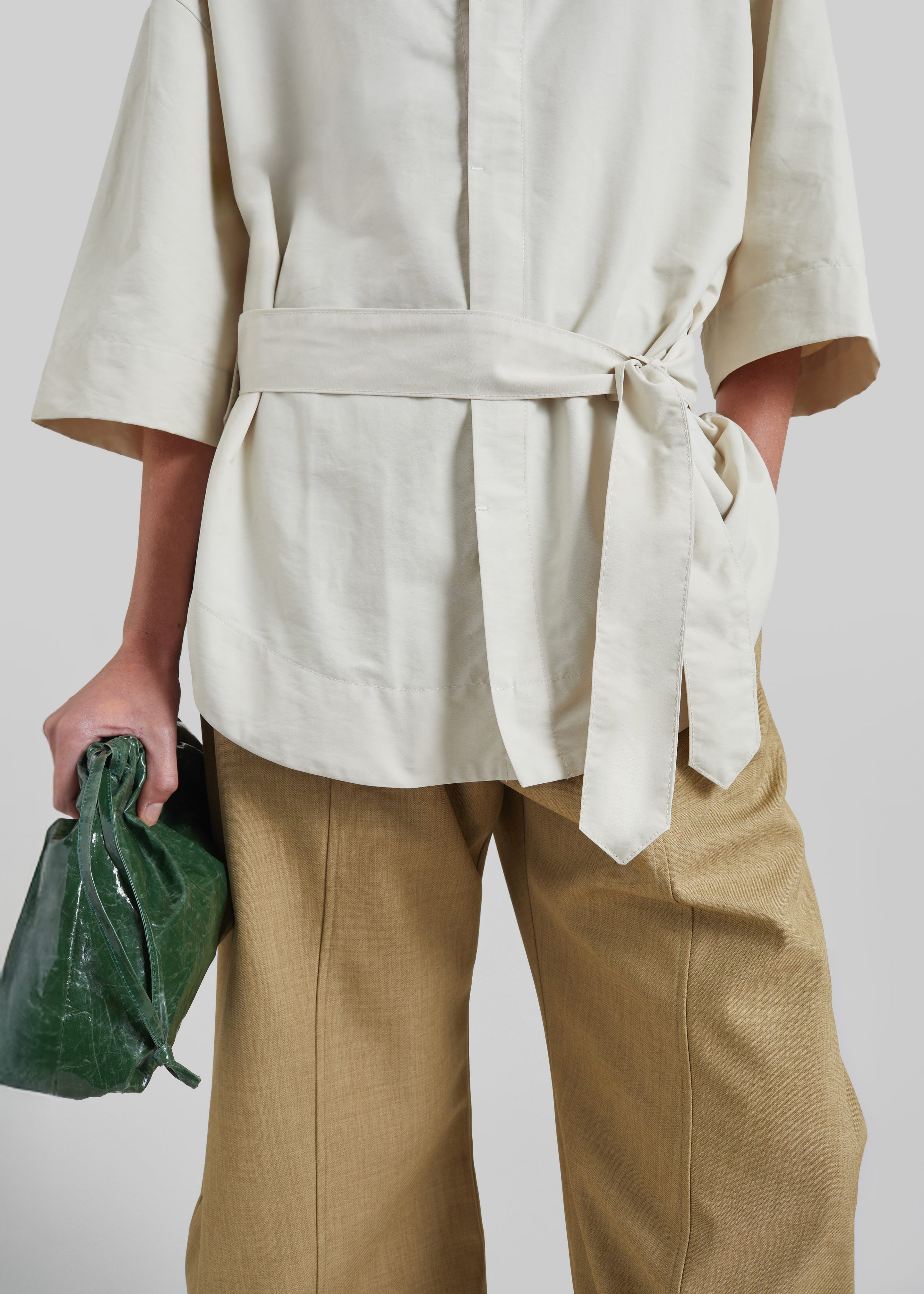 Odesa Belted Shirt - Light Beige - 4