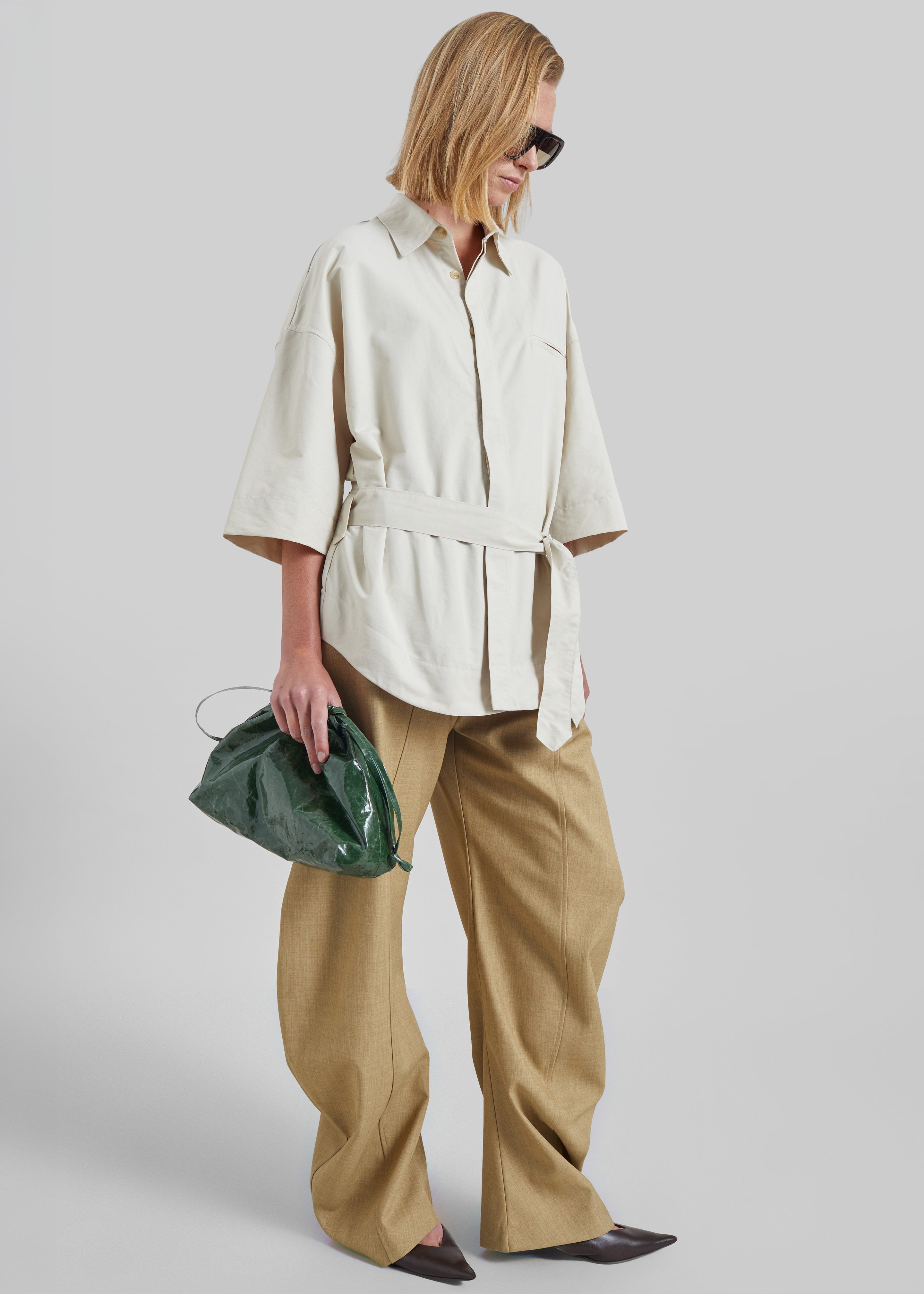 Odesa Belted Shirt - Light Beige - 1