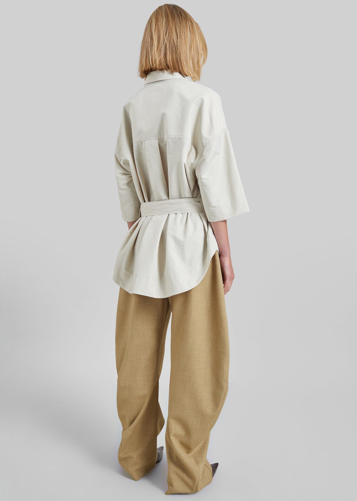 Odesa Belted Shirt - Light Beige - 6