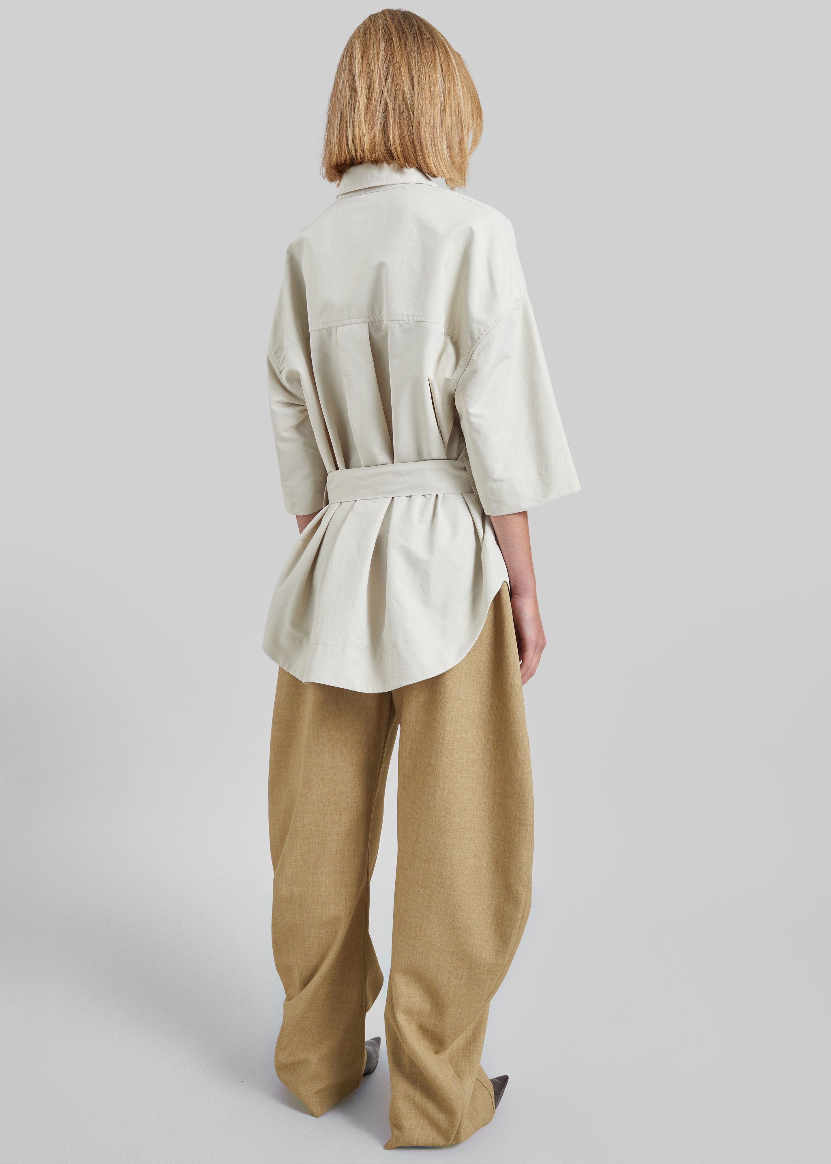 Odesa Belted Shirt - Light Beige - 6