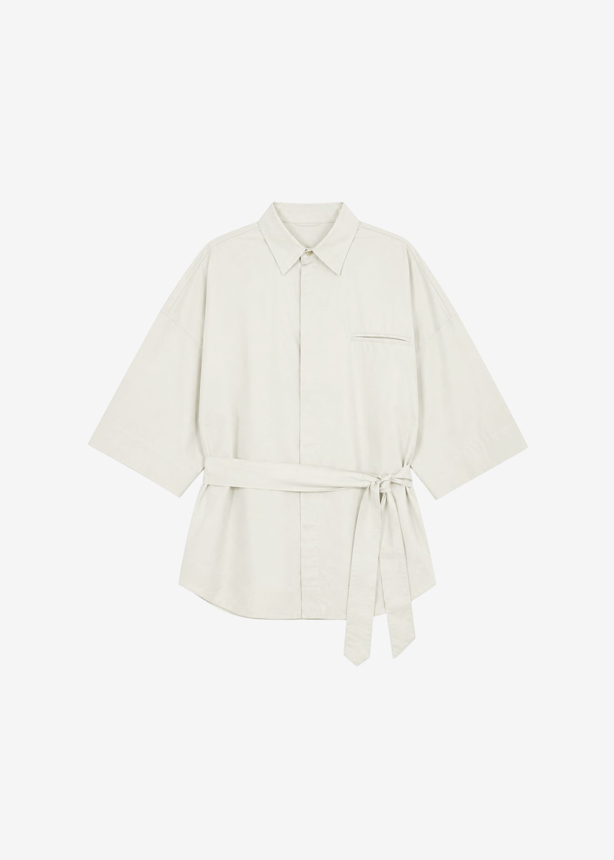 Odesa Belted Shirt - Light Beige - 7