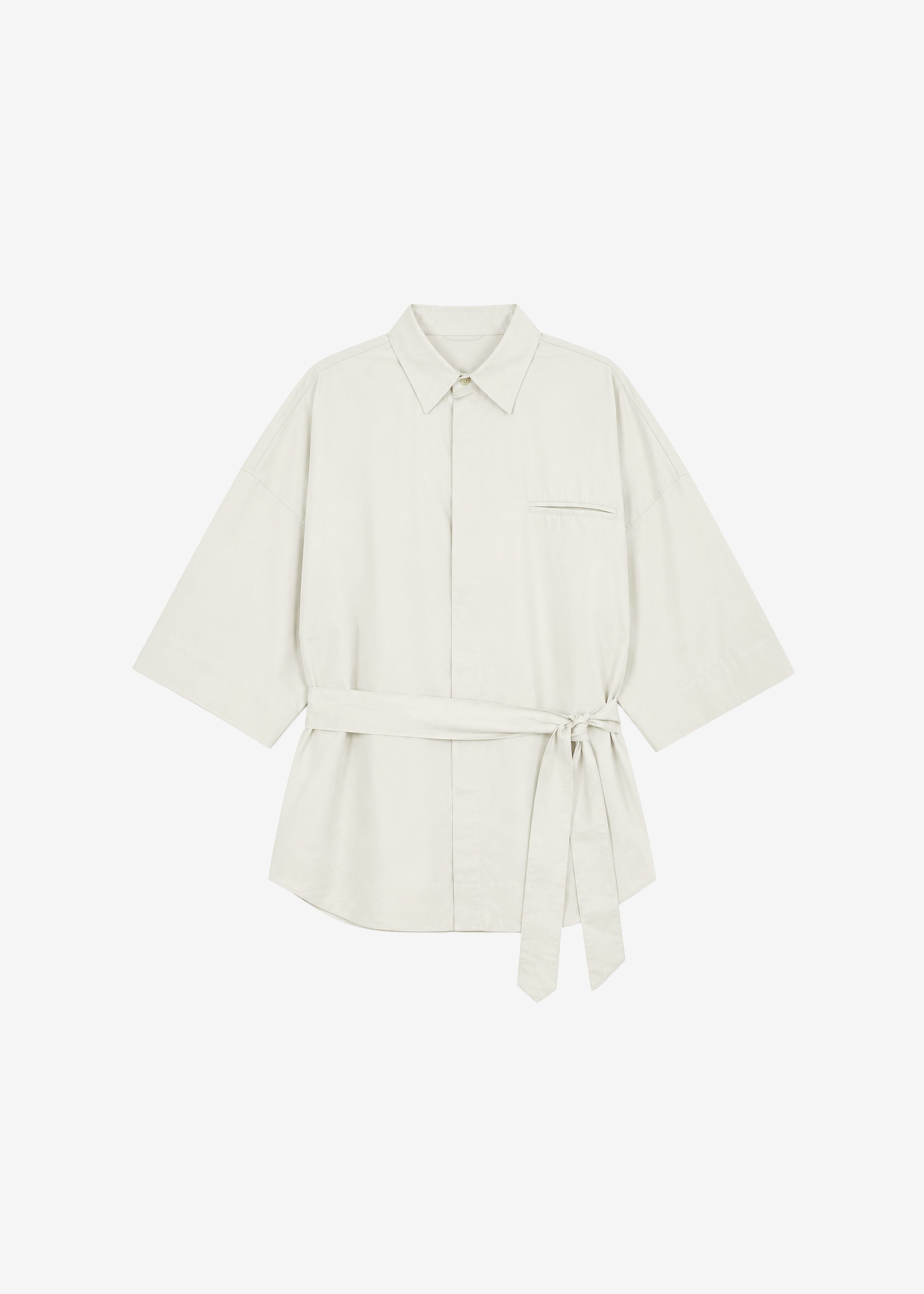 Odesa Belted Shirt - Light Beige - 7