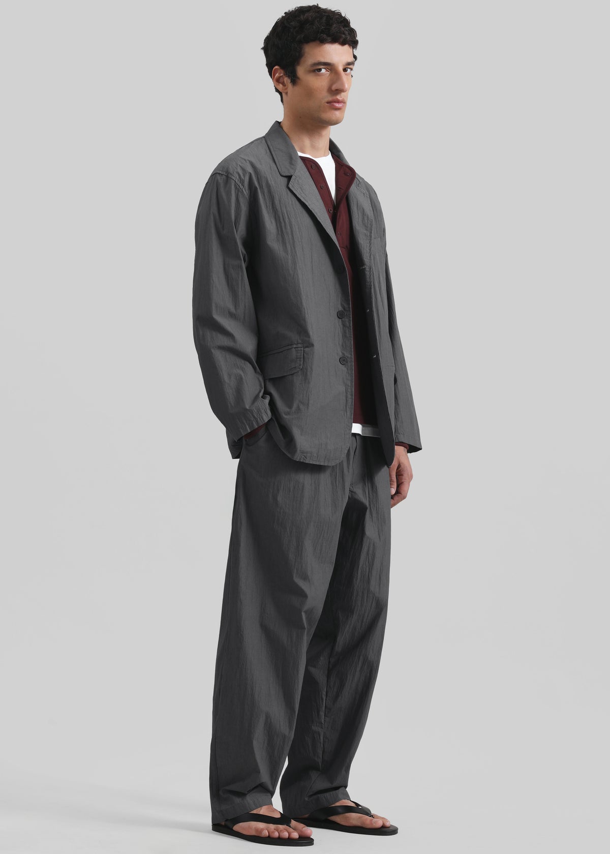 Ohio Crinkled Poplin Blazer - Slate Grey - 7