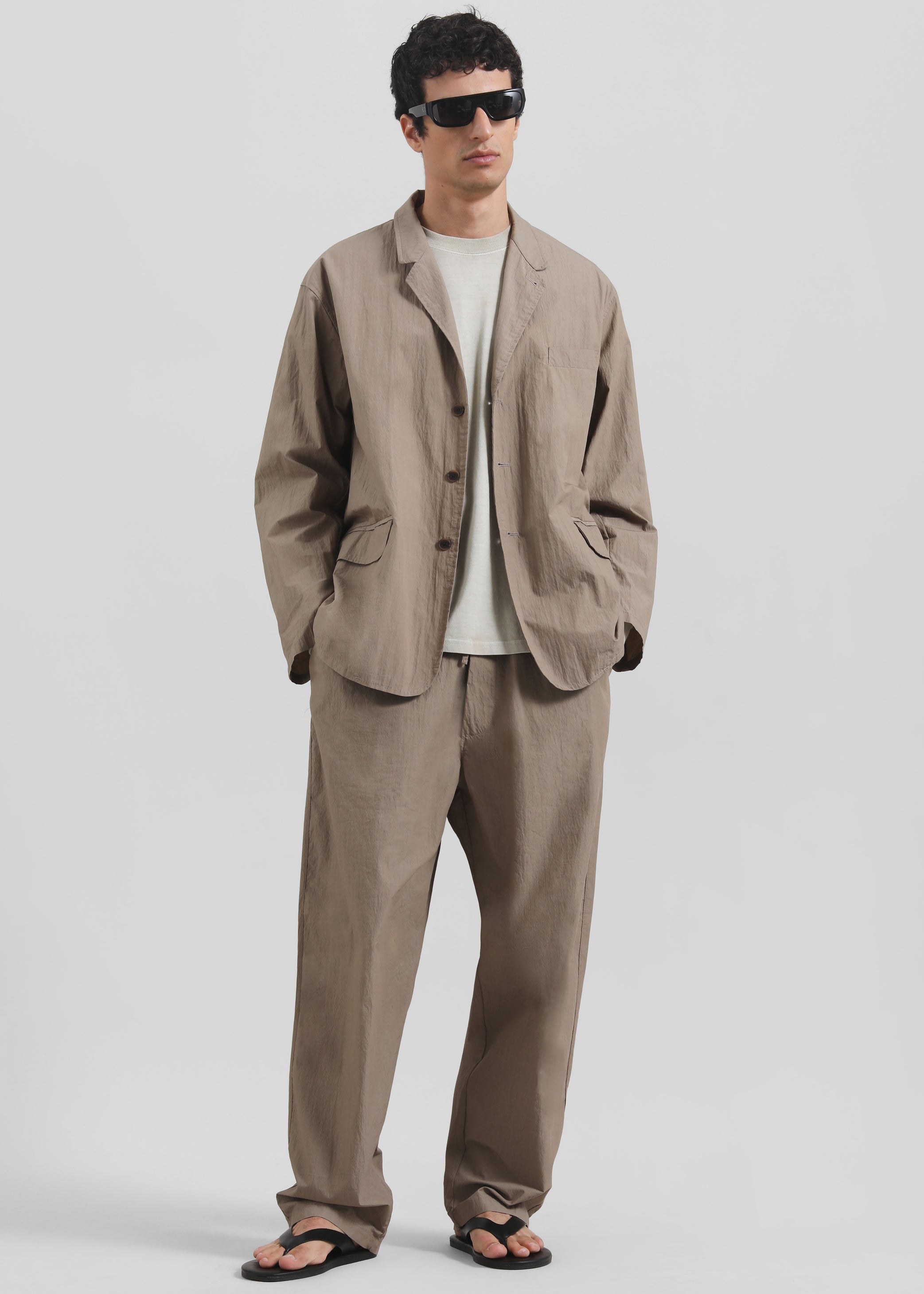Shop the look image for Ohio Crinkled Poplin Pants - Taupe